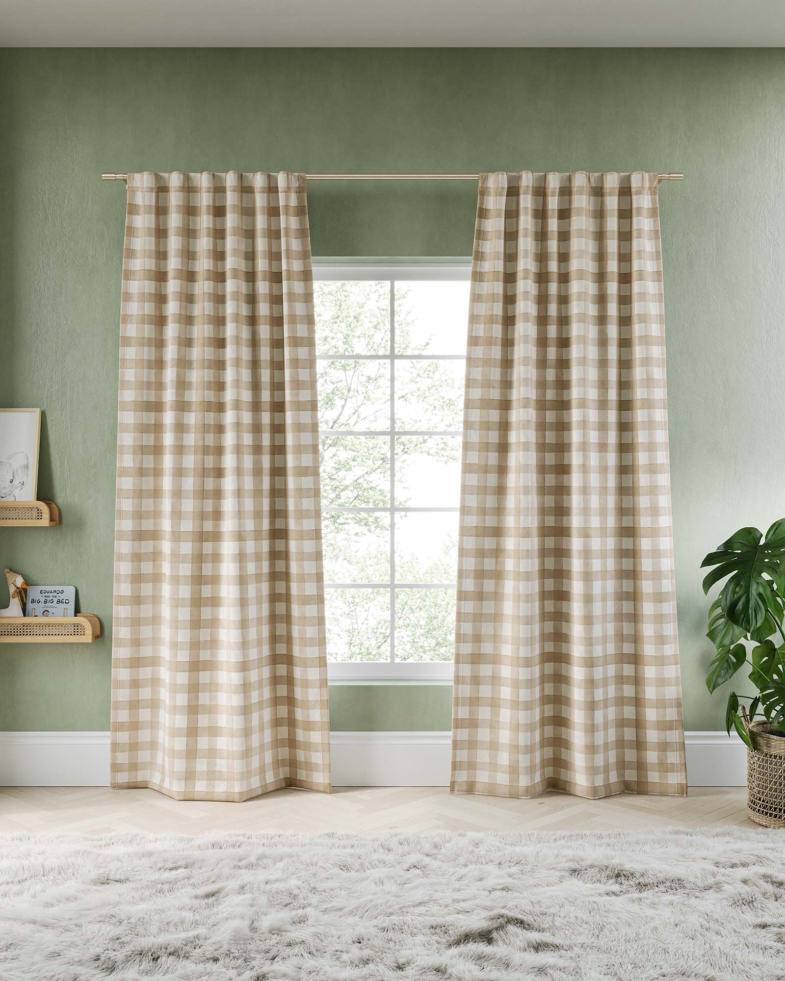 Gingham Blackout Curtain