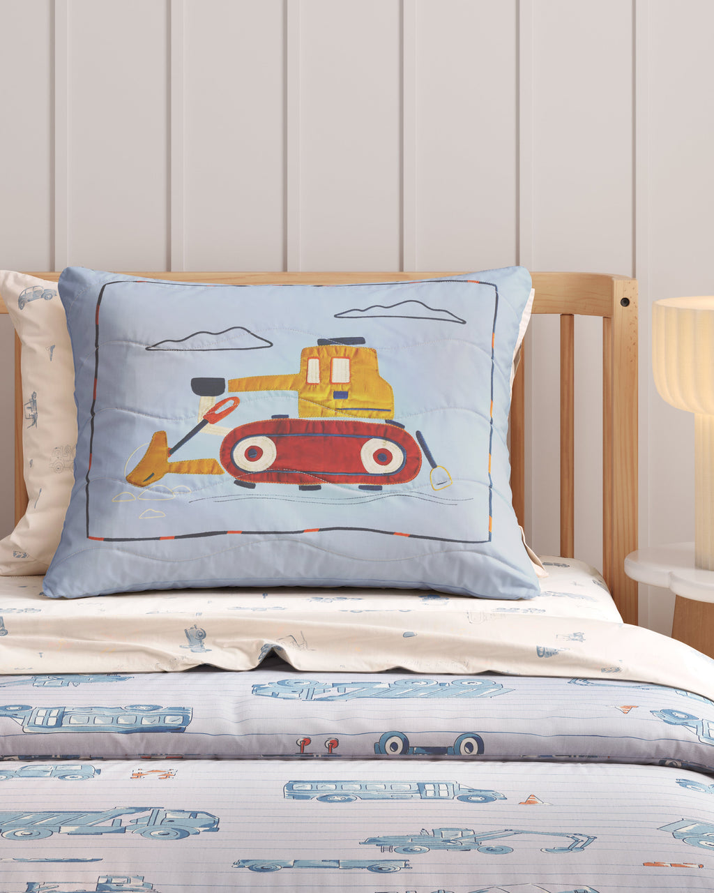 Road Work Embroidered Twin Sham