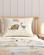 Dinosaur Island Embroidered Twin Sham