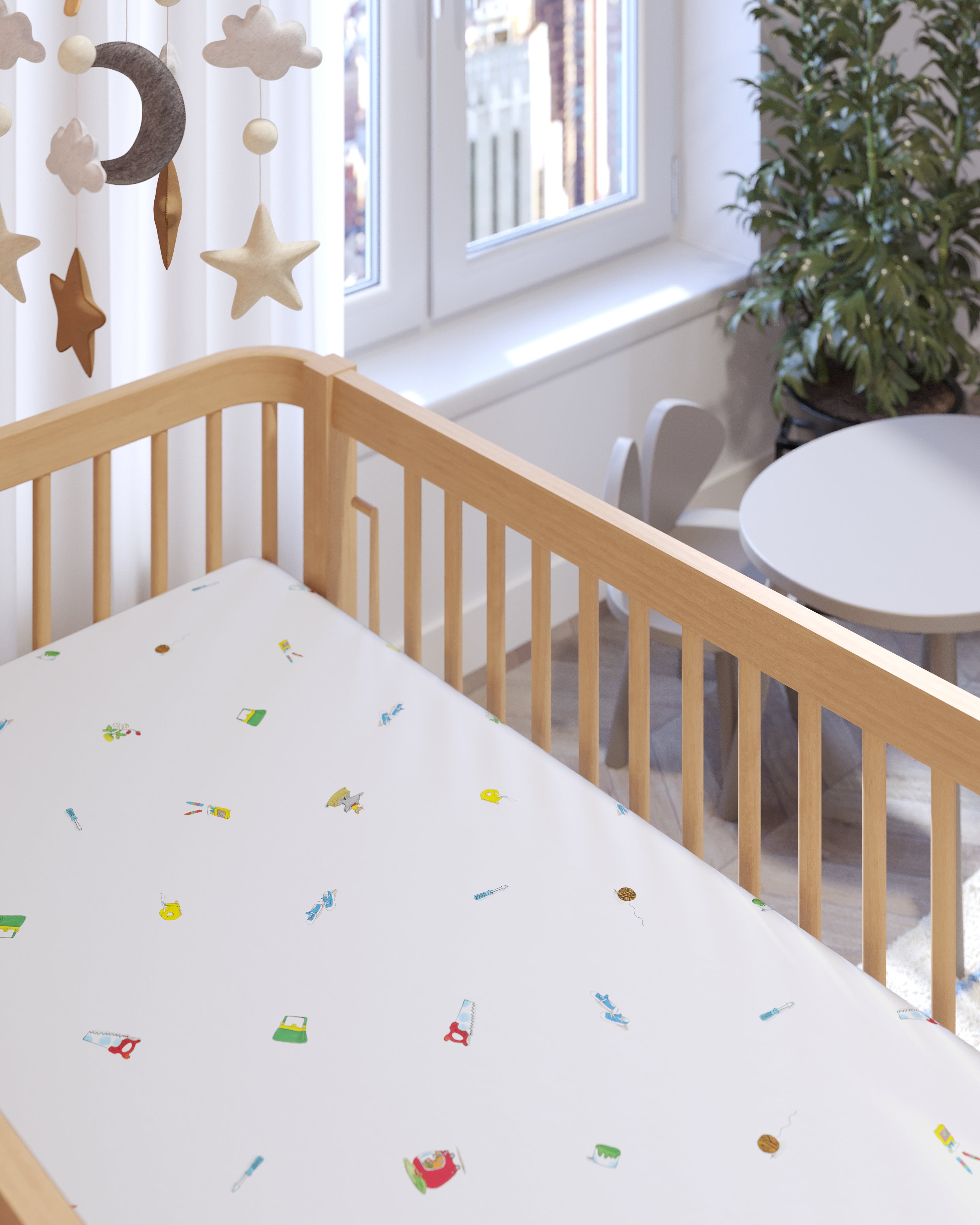 Busy World Crib Sheet Set | Richard Scarry x Nestig