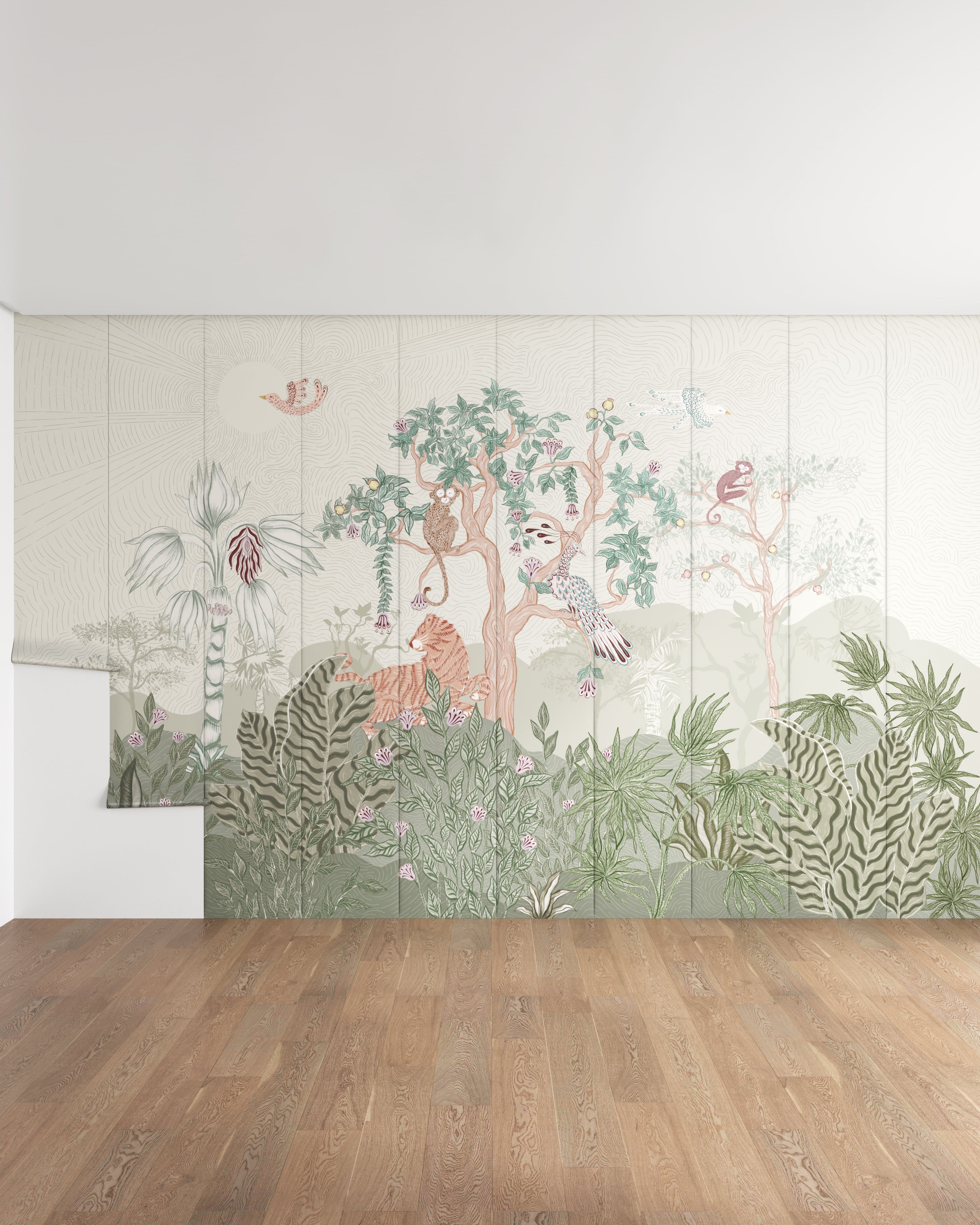 Lively Menagerie Wall Mural