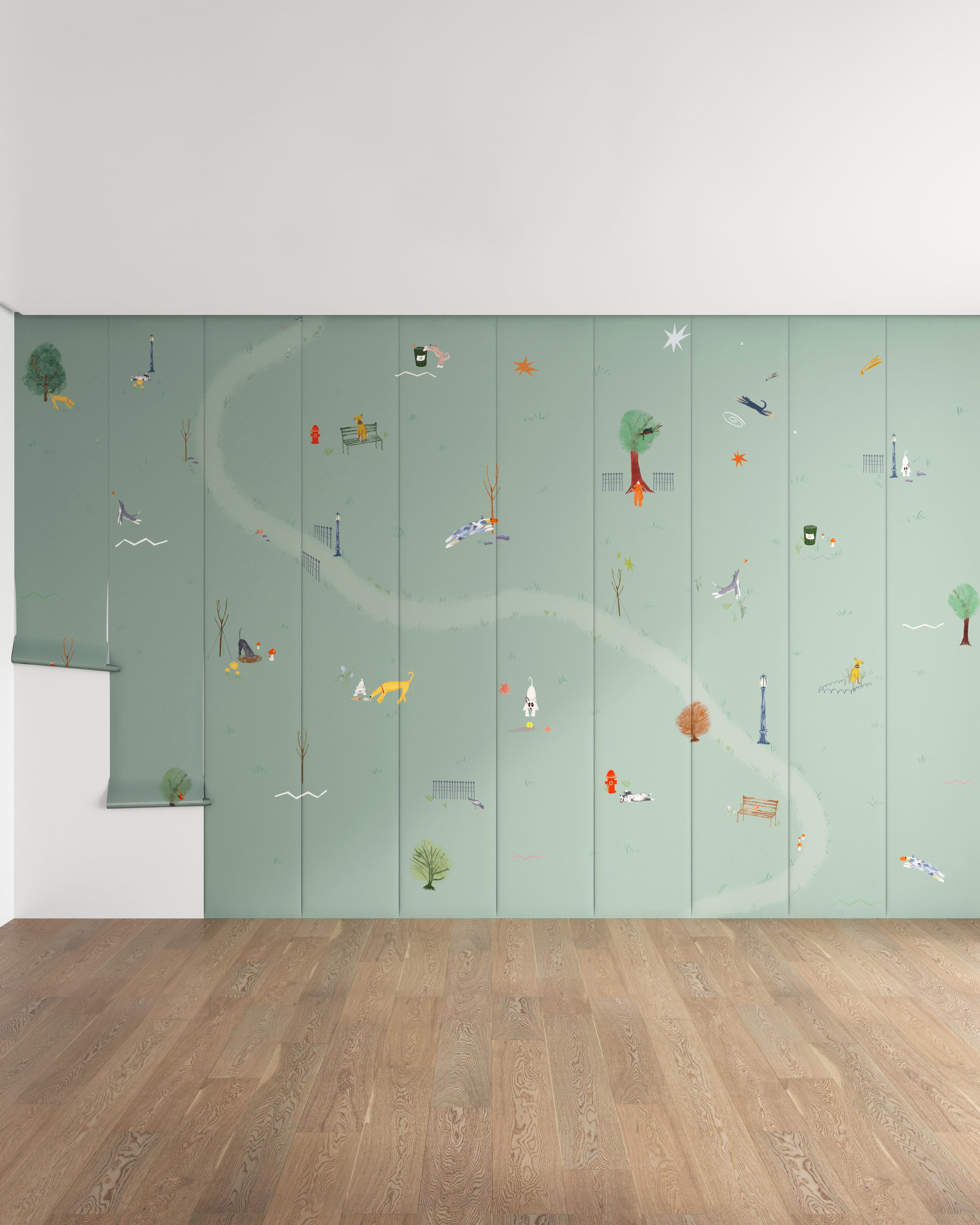 Central Park Dogs Wall Mural