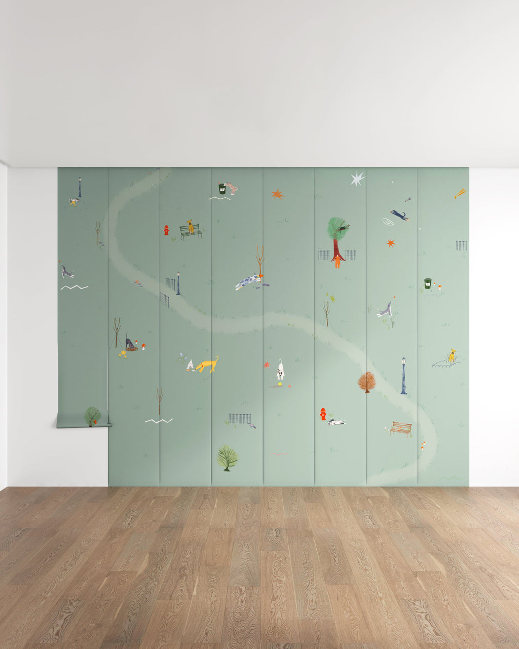 Central Park Dogs Wall Mural