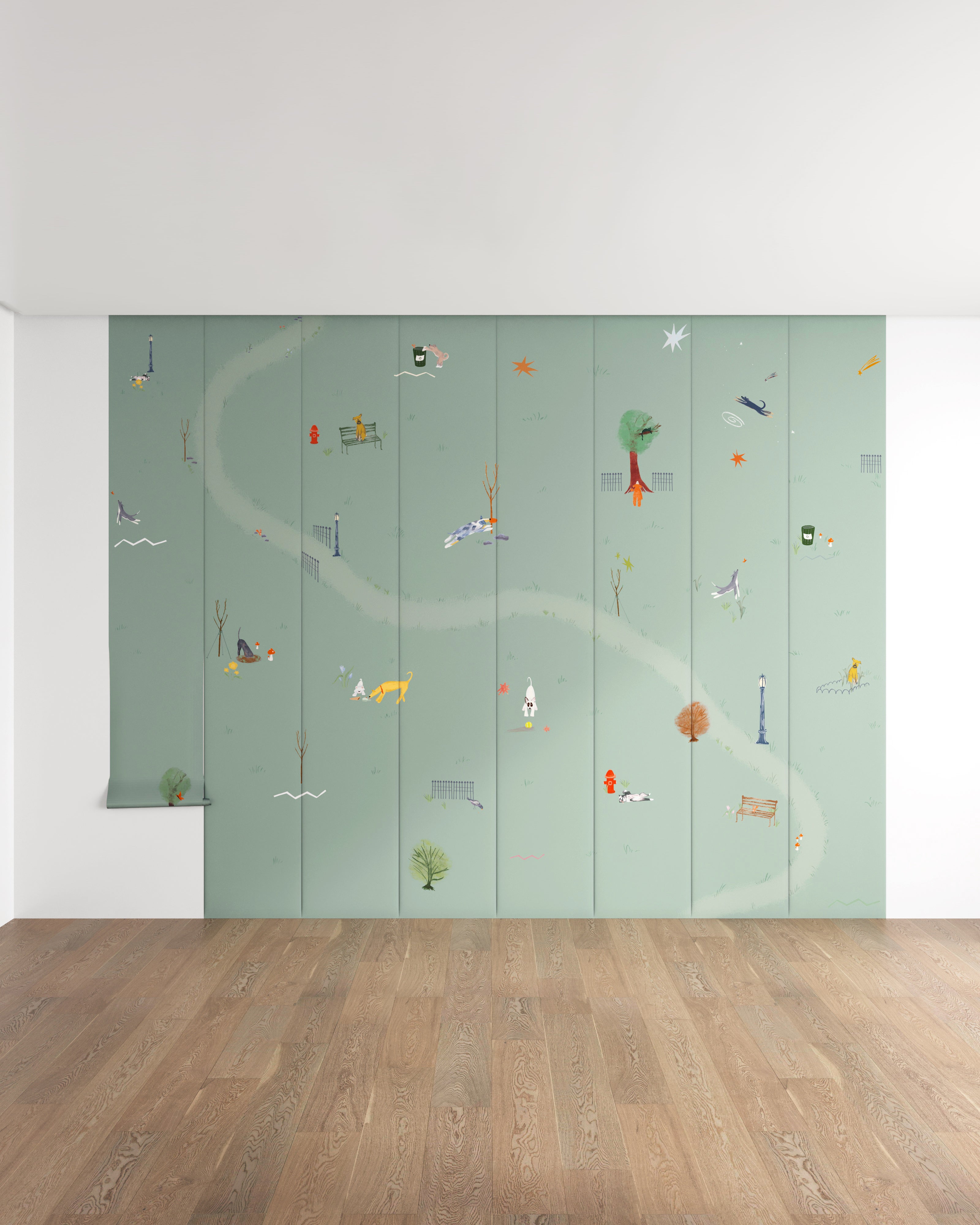 Central Park Dogs Wall Mural