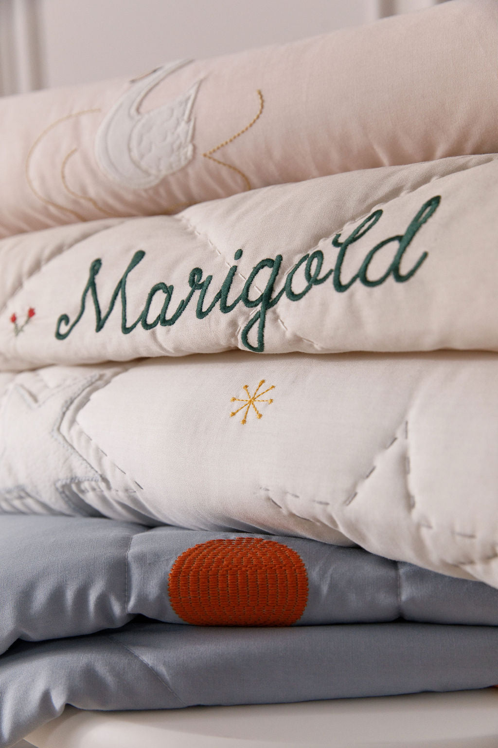 Embroidered Text | Quilts