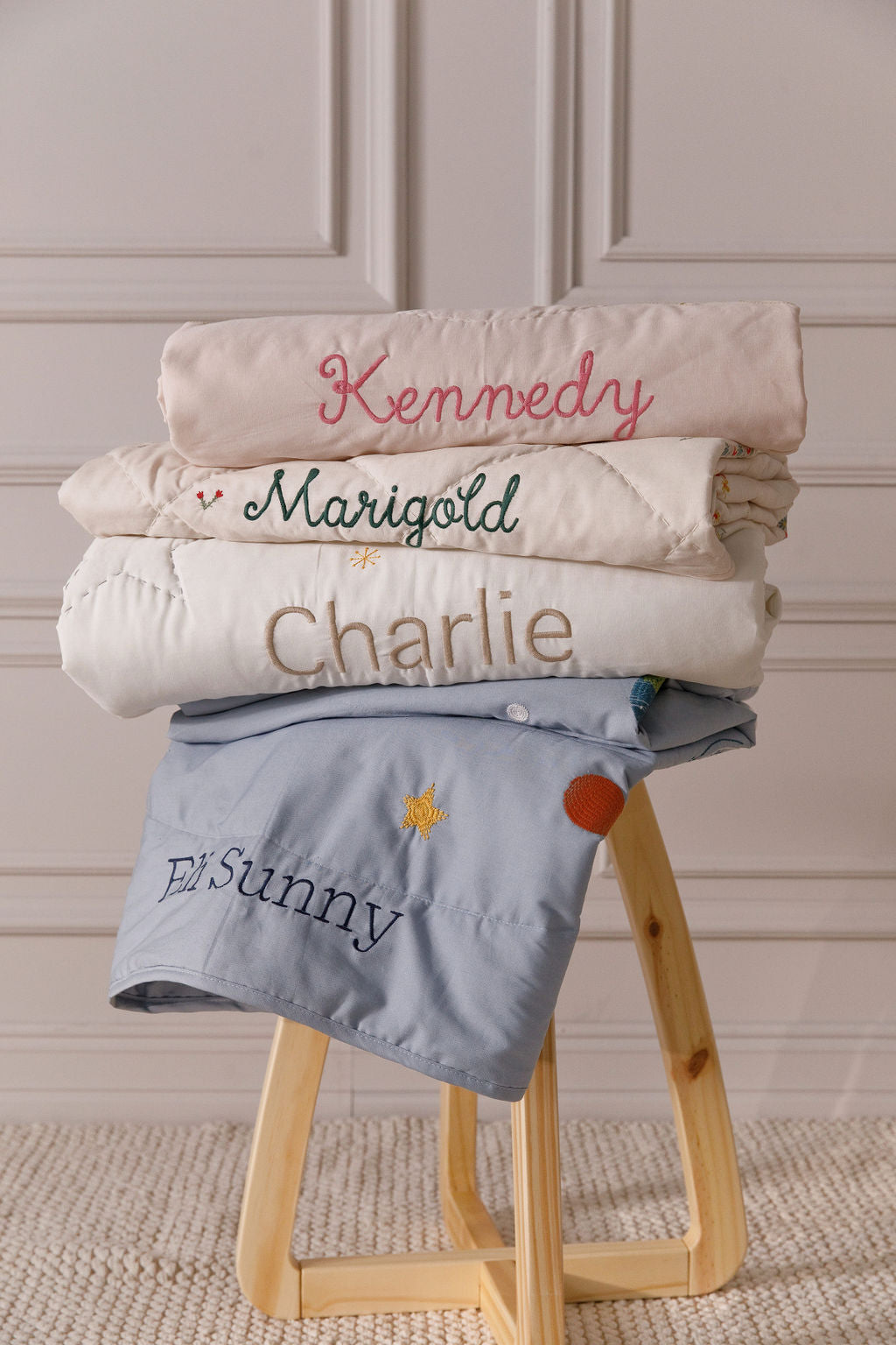Embroidered Text | Quilts