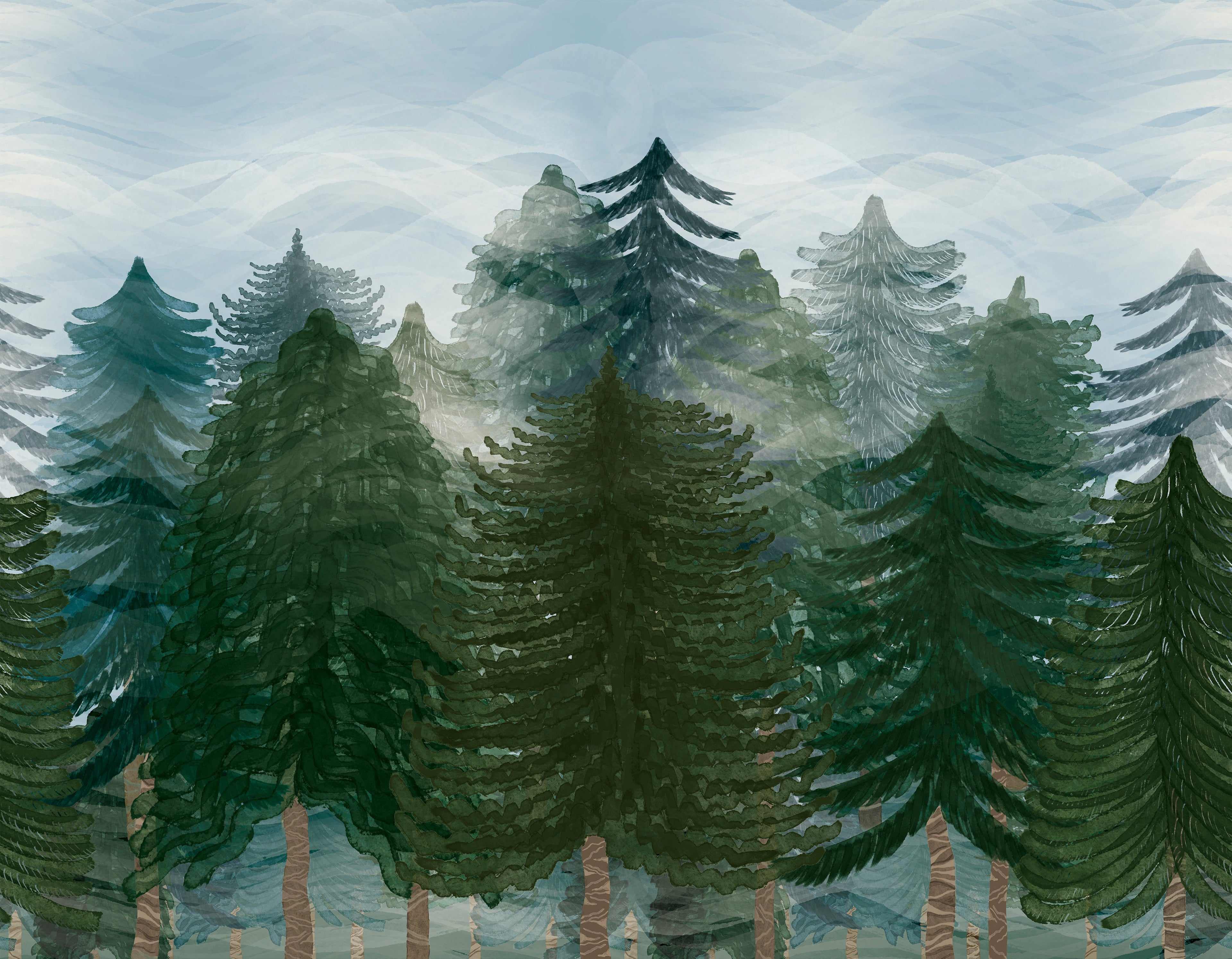 Evergreen Wall Mural