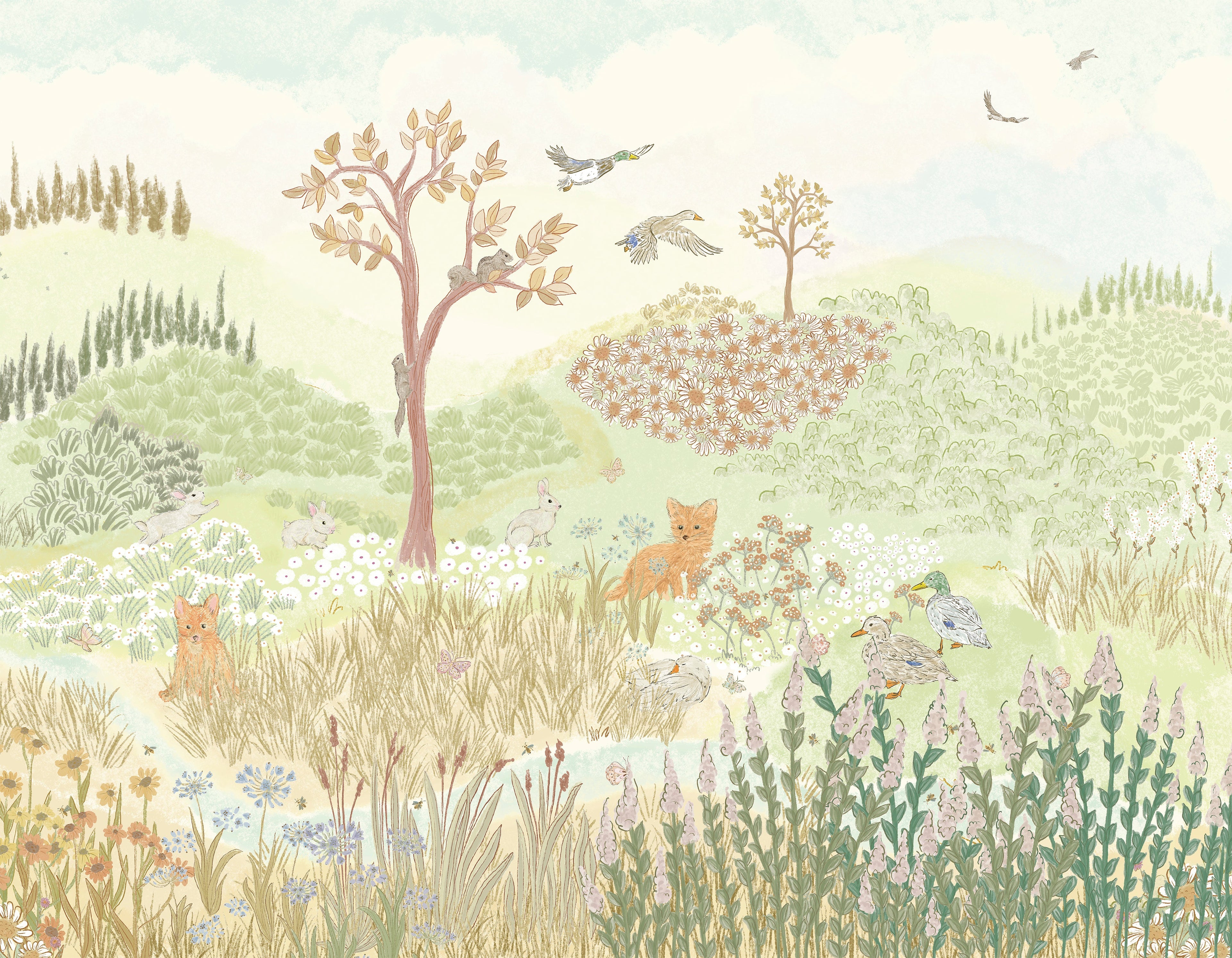Rolling Meadow Wall Mural