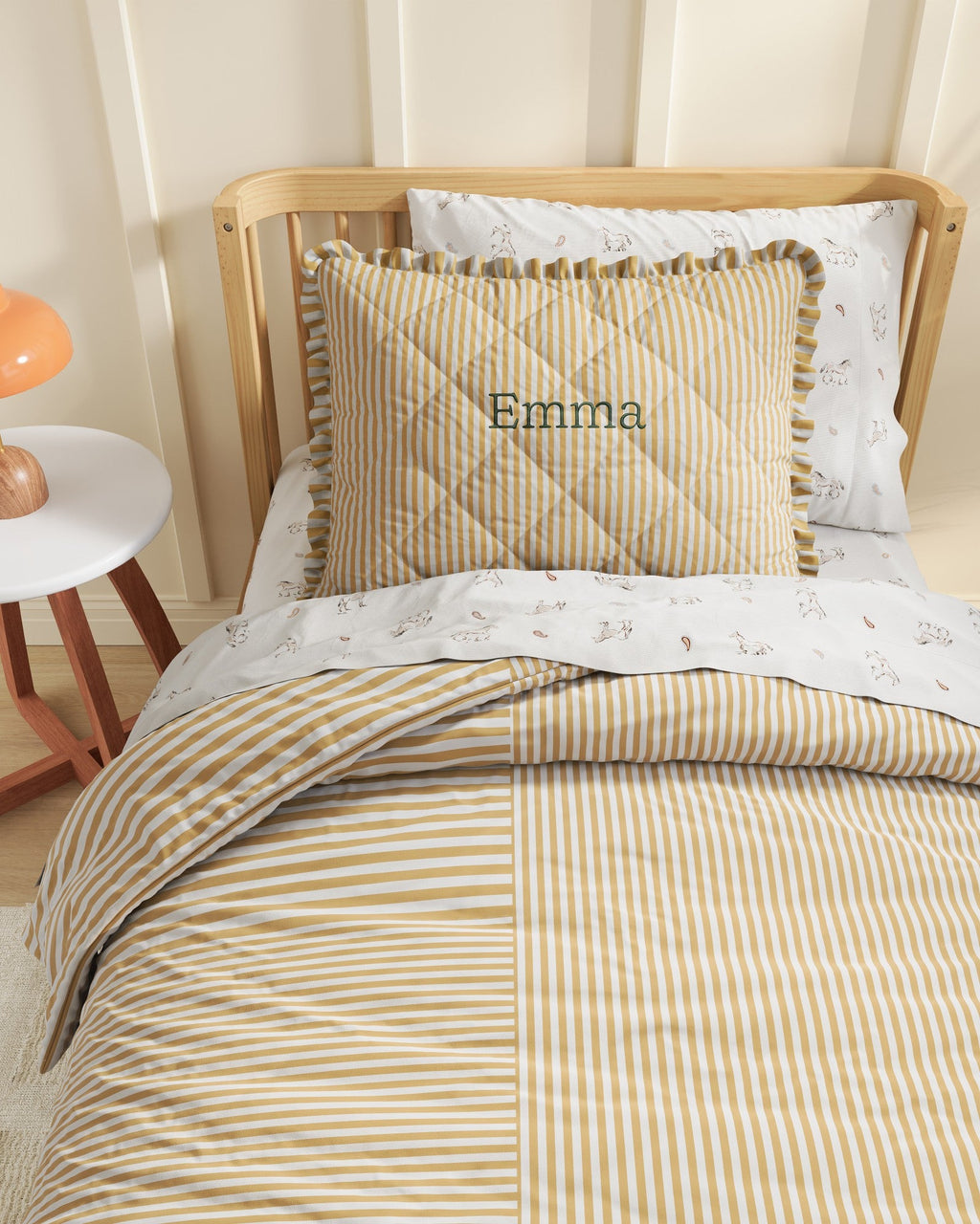 Ruffled Striped Twin Sham
