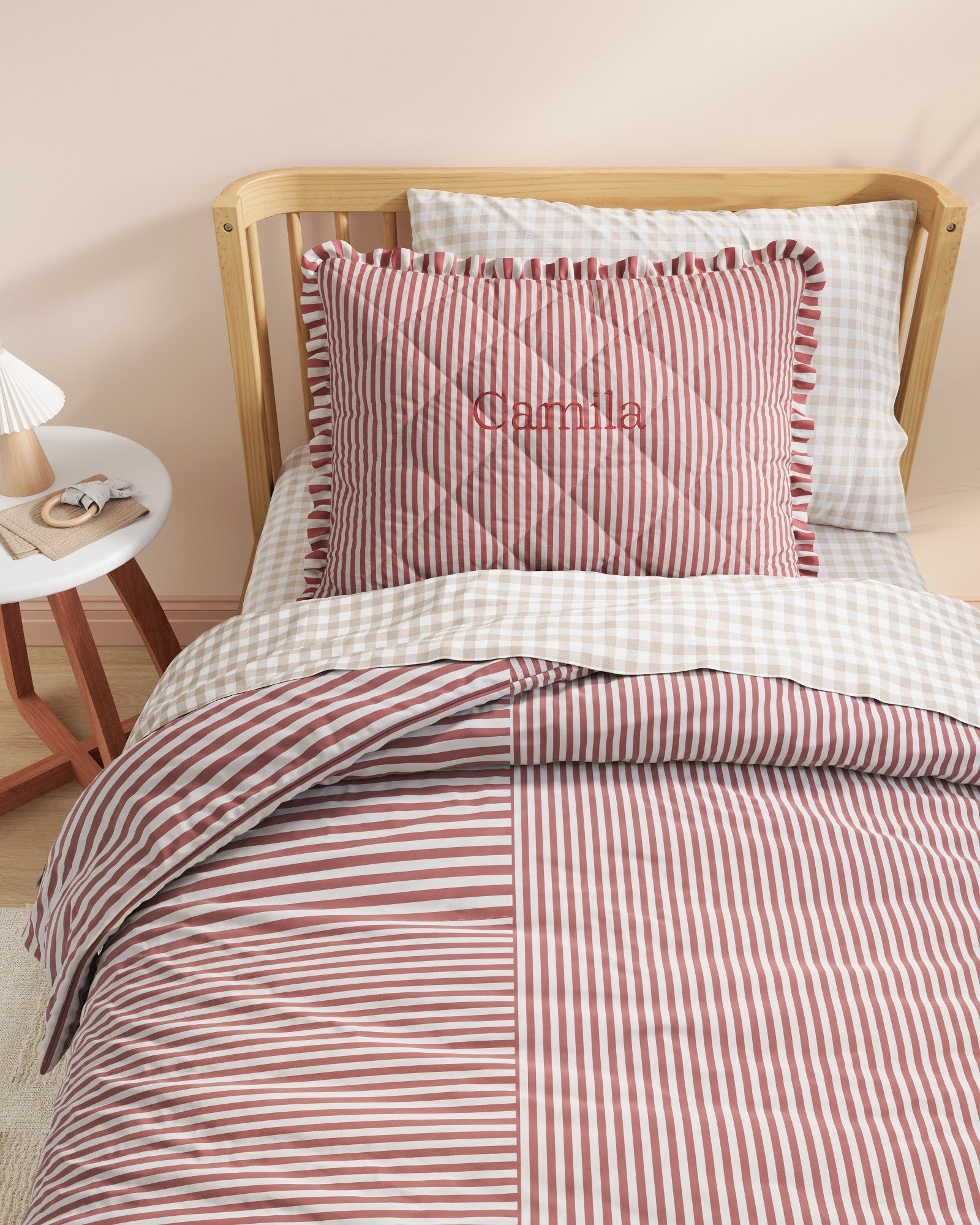 Ruffled Striped Twin Sham