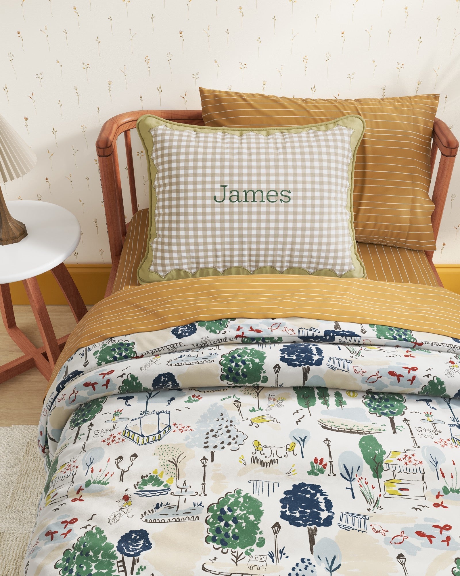 Scallop Personalized Twin Sham
