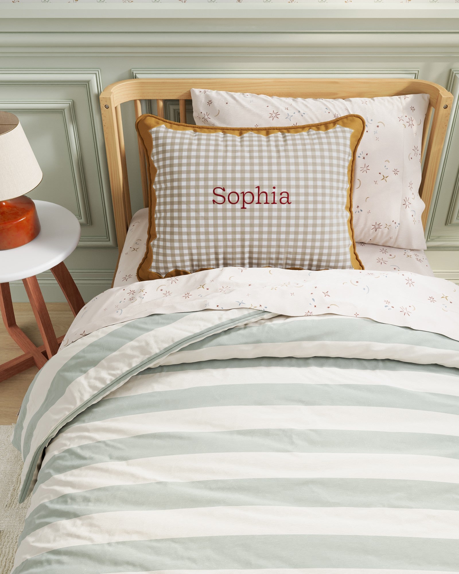 Scallop Personalized Twin Sham
