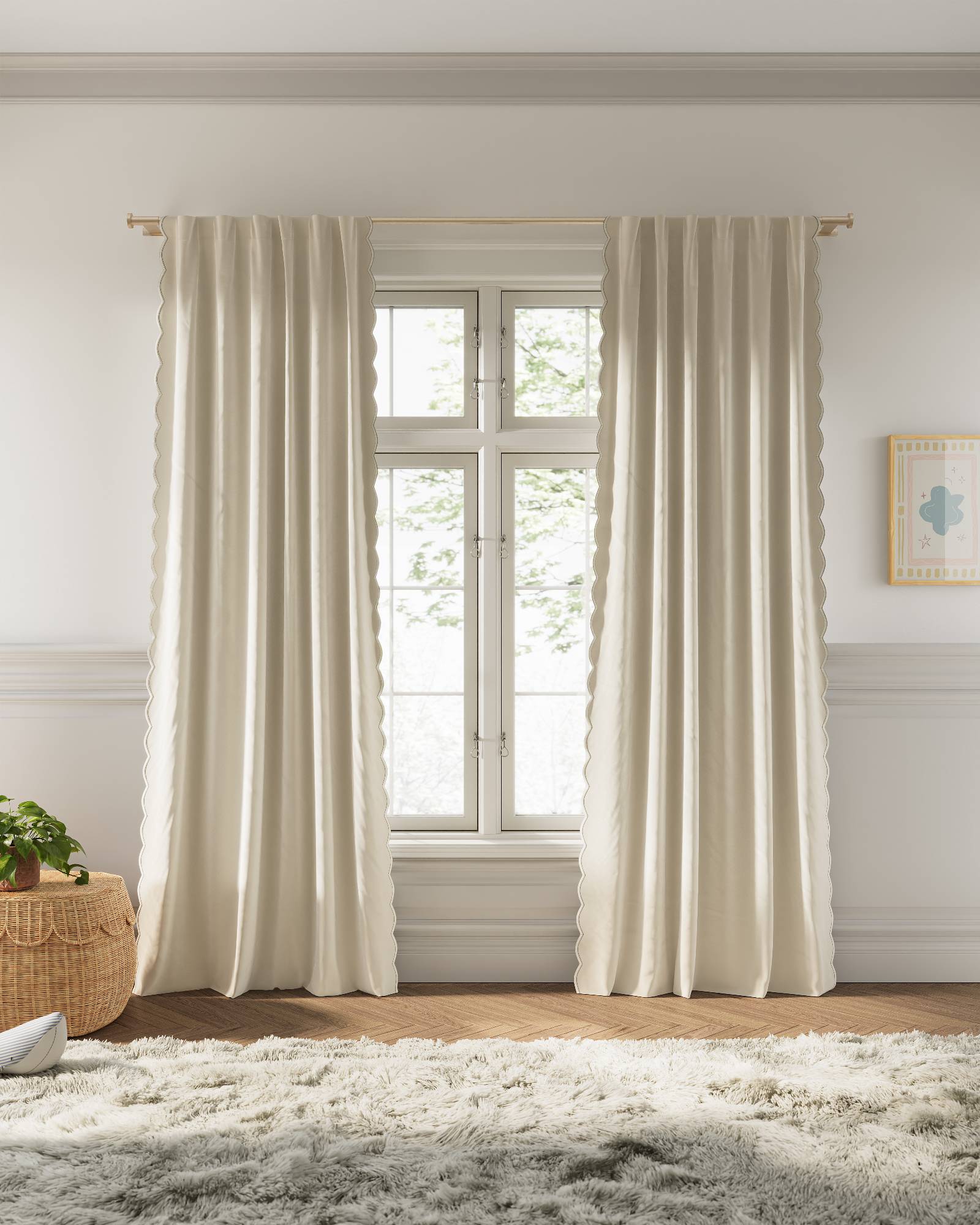 Scallop Edge Blackout Curtain