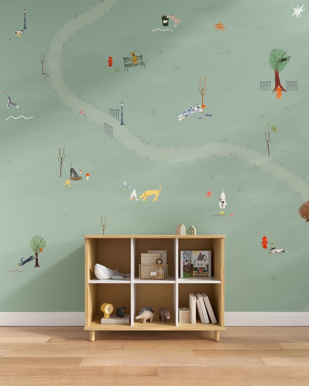 Central Park Dogs Wall Mural