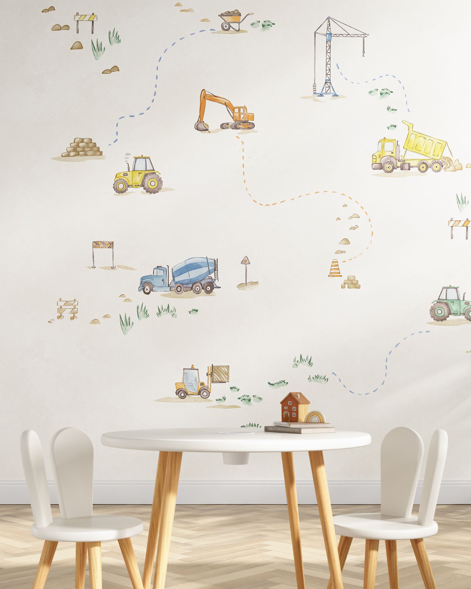Construction Crew Wall Mural