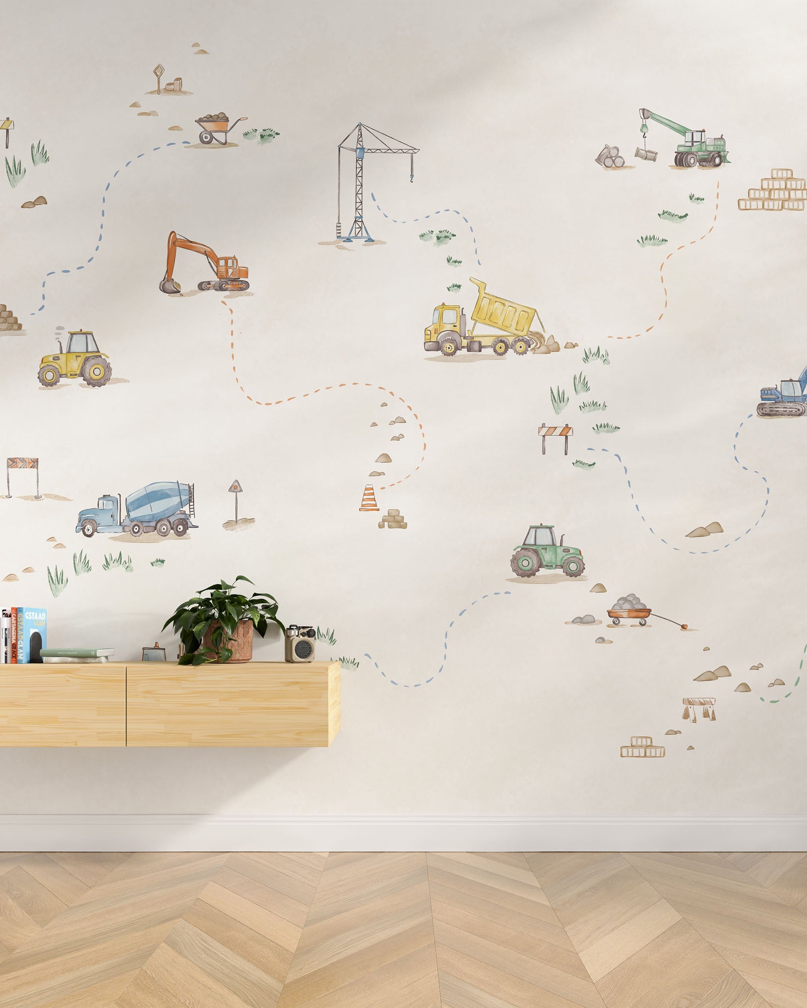Construction Crew Wall Mural