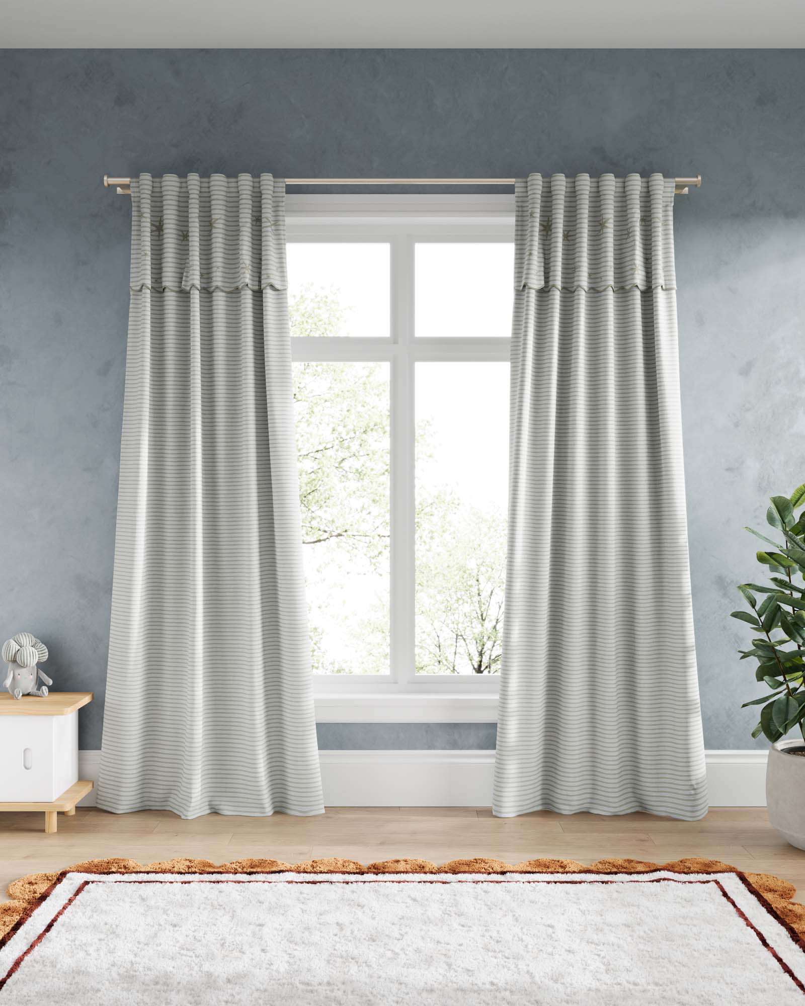 Scallop Valance Blackout Curtain