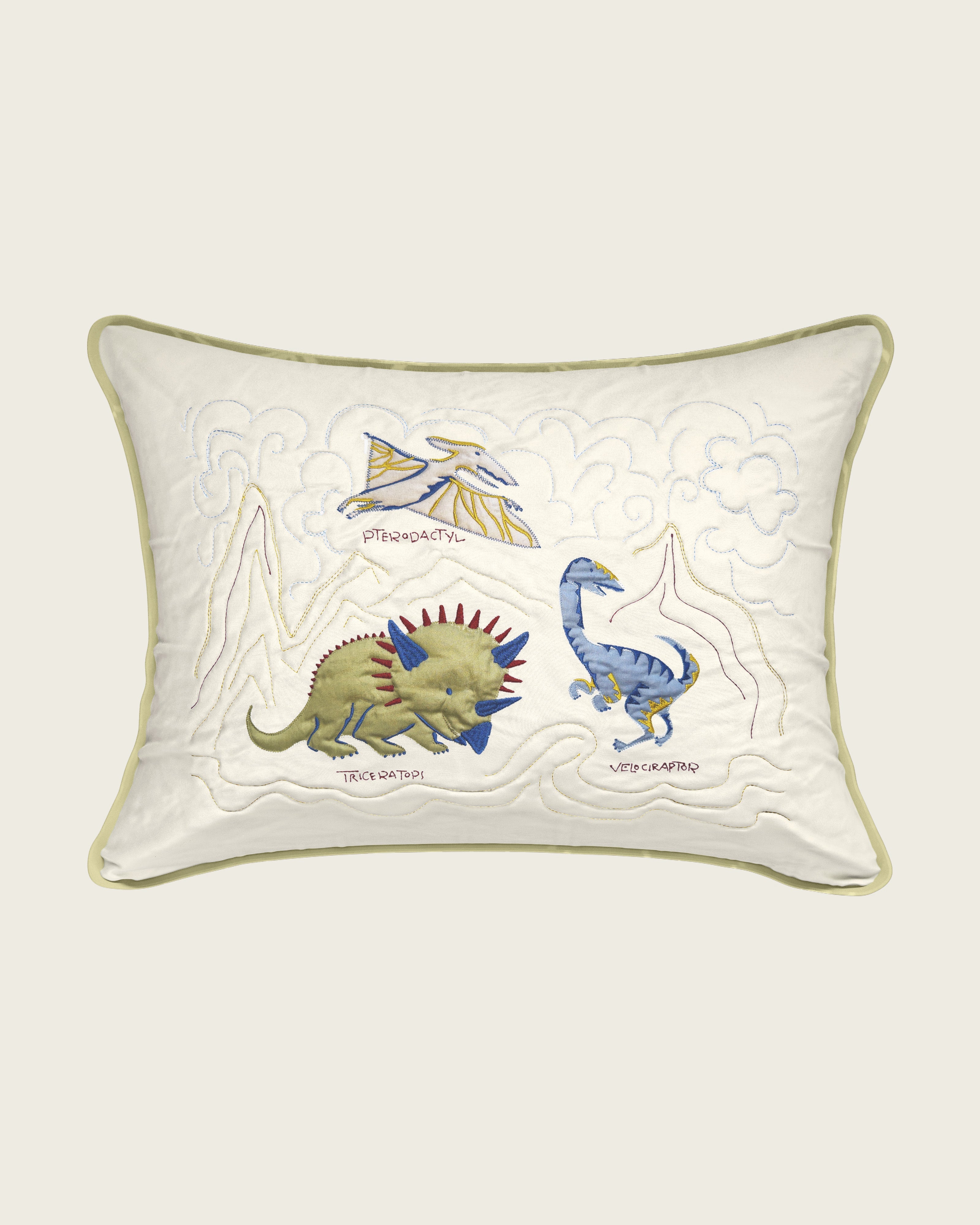 Dinosaur Island Embroidered Twin Sham