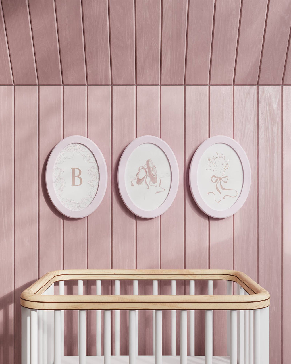Ballet Slippers Personalized Oval Framed Wall Art Set