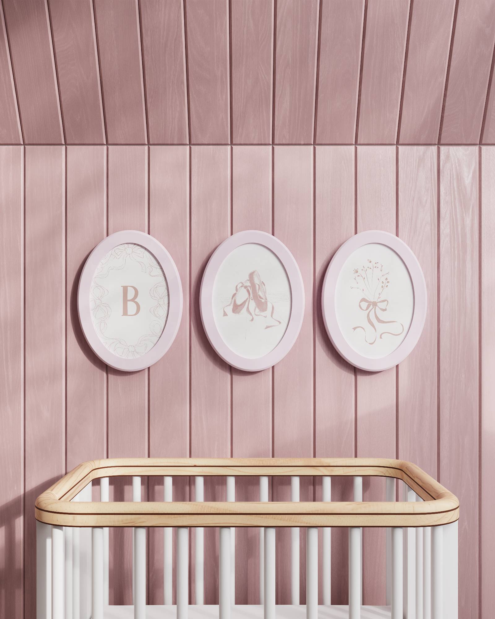 Ballet Slippers Personalized Oval Framed Wall Art Set