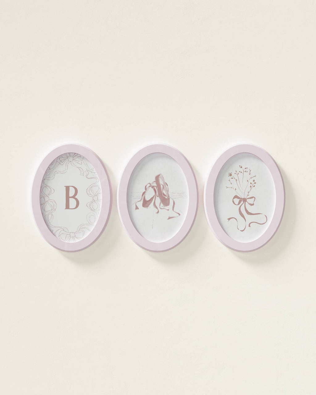 Ballet Slippers Personalized Oval Framed Wall Art Set