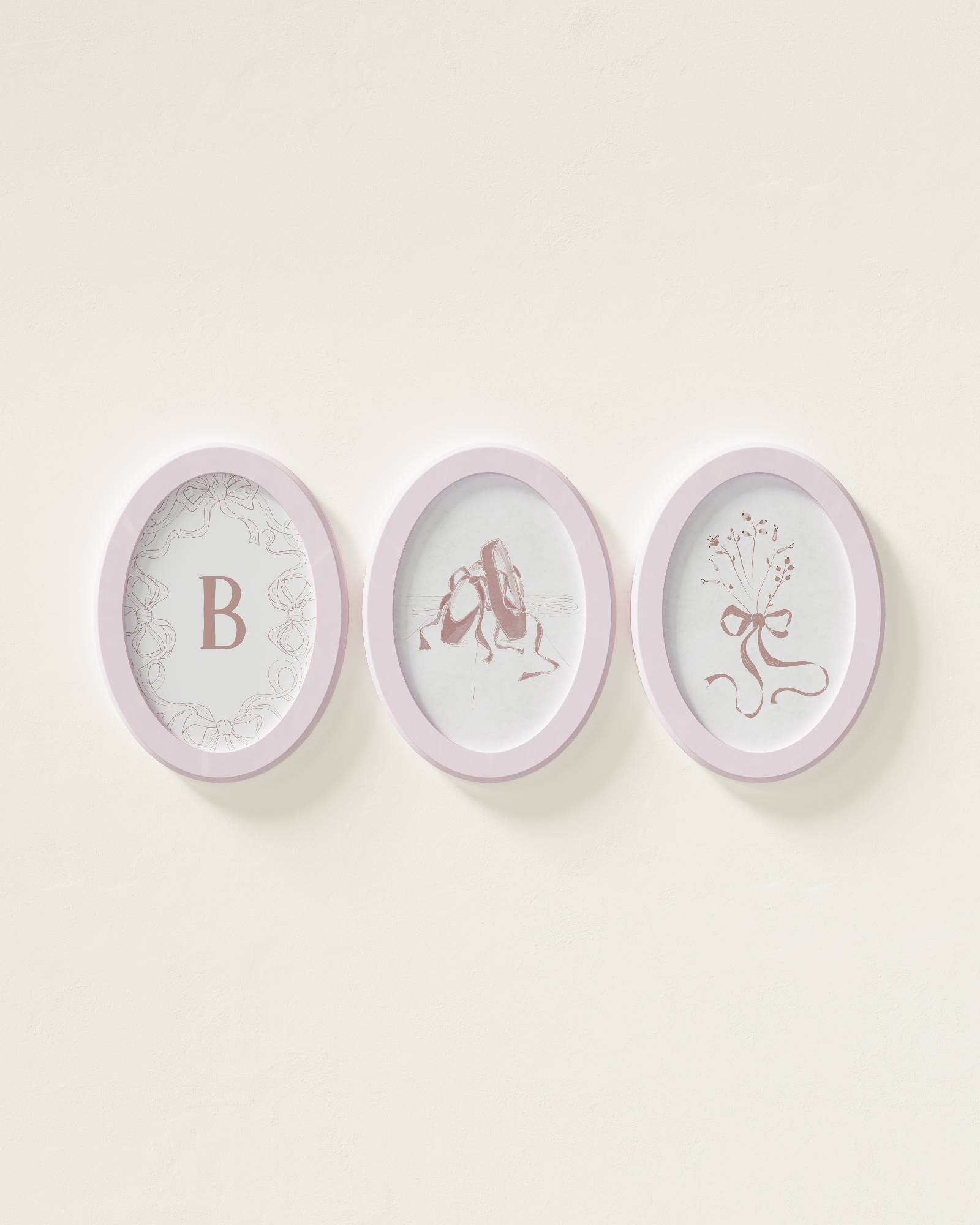 Ballet Slippers Personalized Oval Framed Wall Art Set