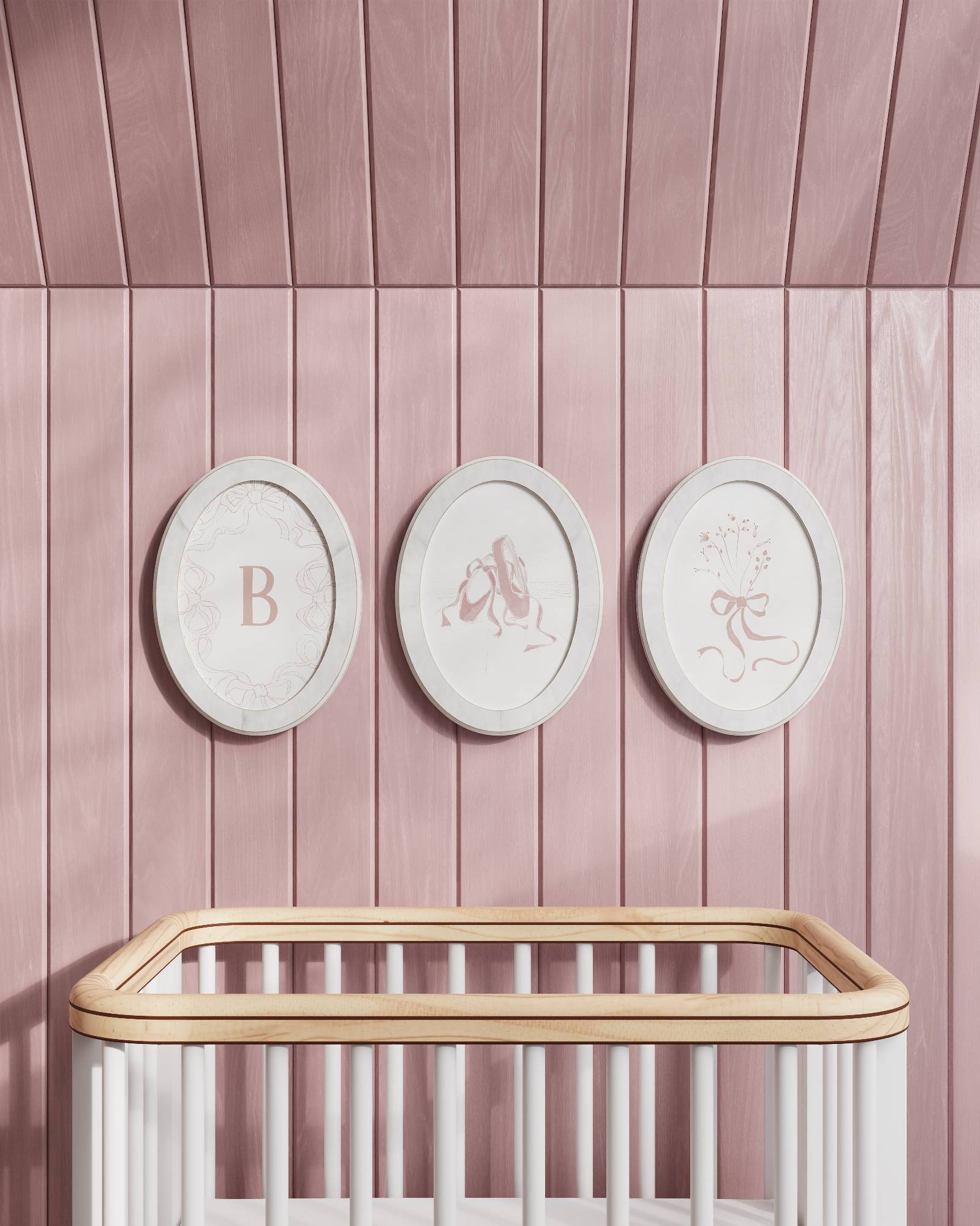 Ballet Slippers Personalized Oval Framed Wall Art Set
