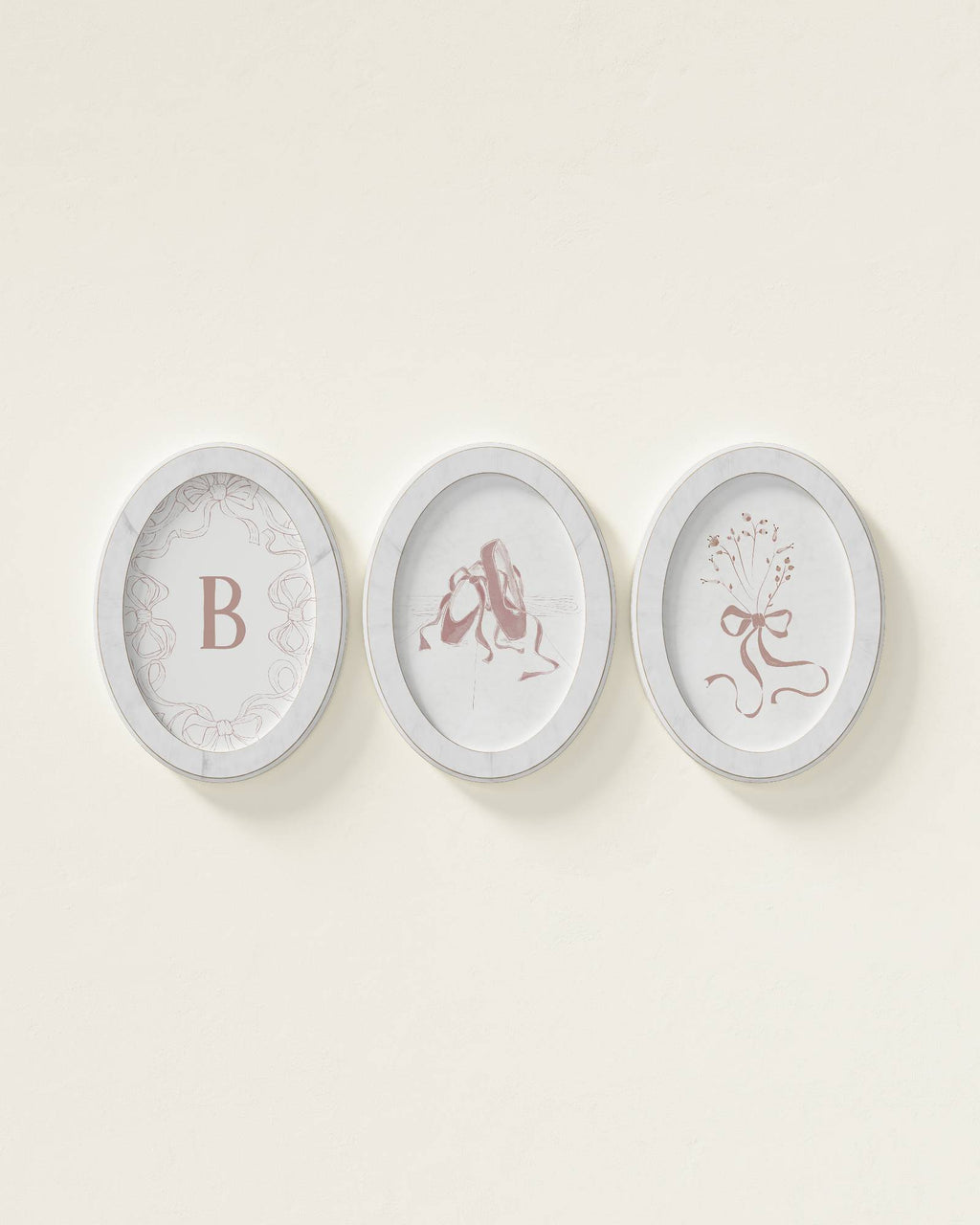 Ballet Slippers Personalized Oval Framed Wall Art Set