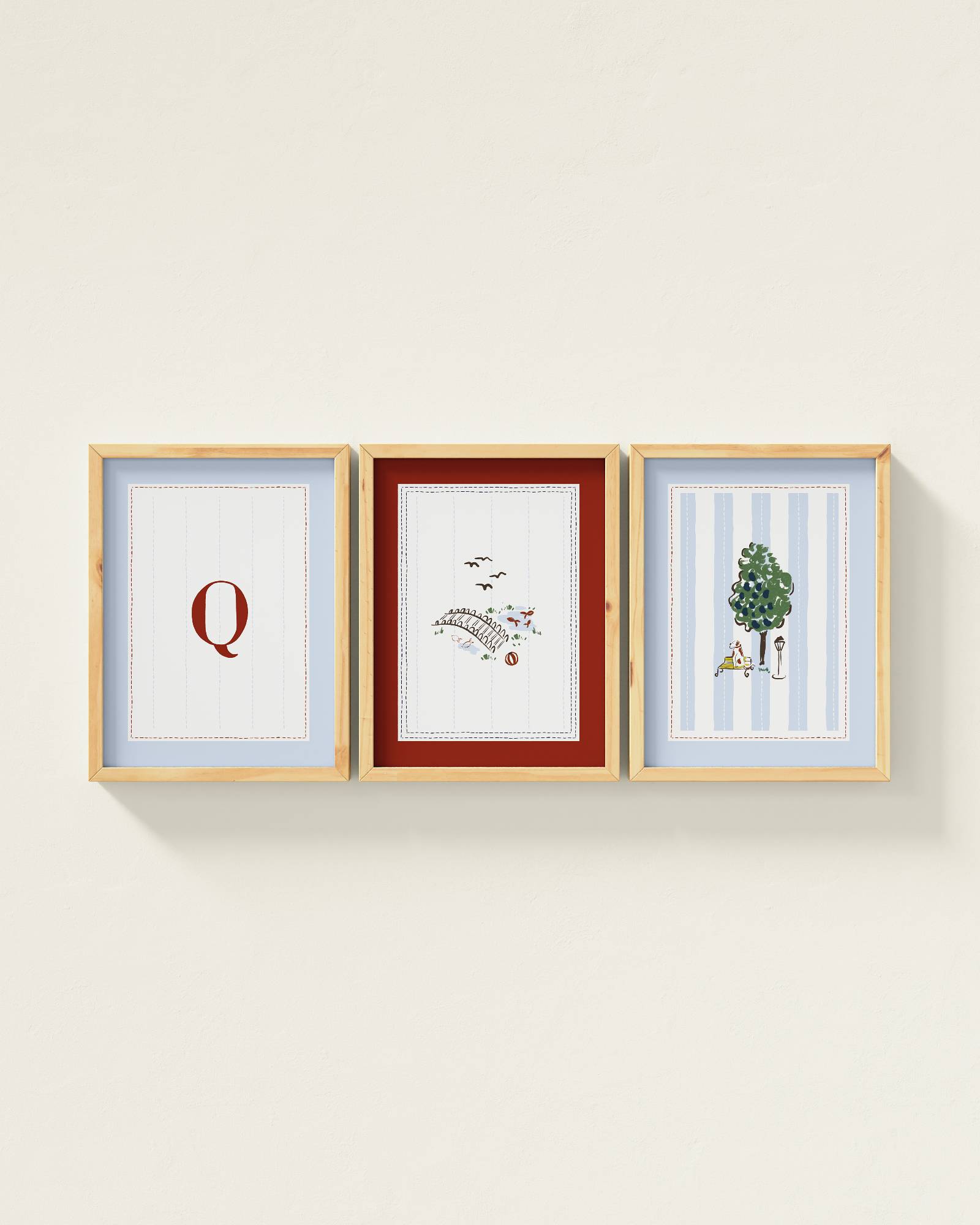 Parisian Park Personalized Wall Art Set