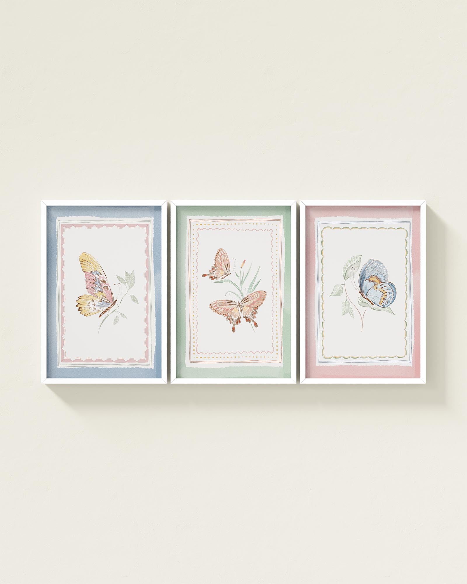 Butterfly Garden Framed Wall Art Set