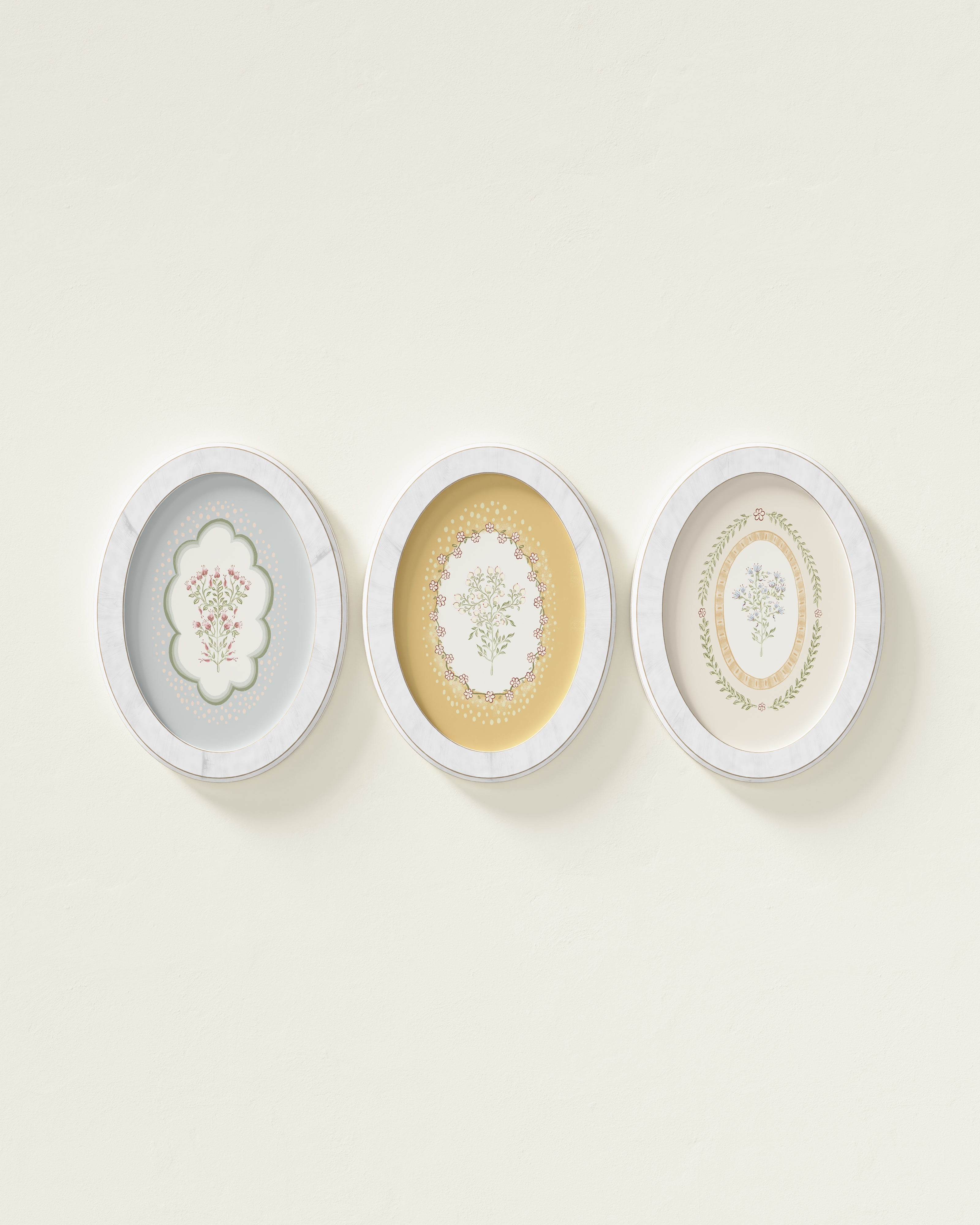 Fall Florals Oval Wall Art Set