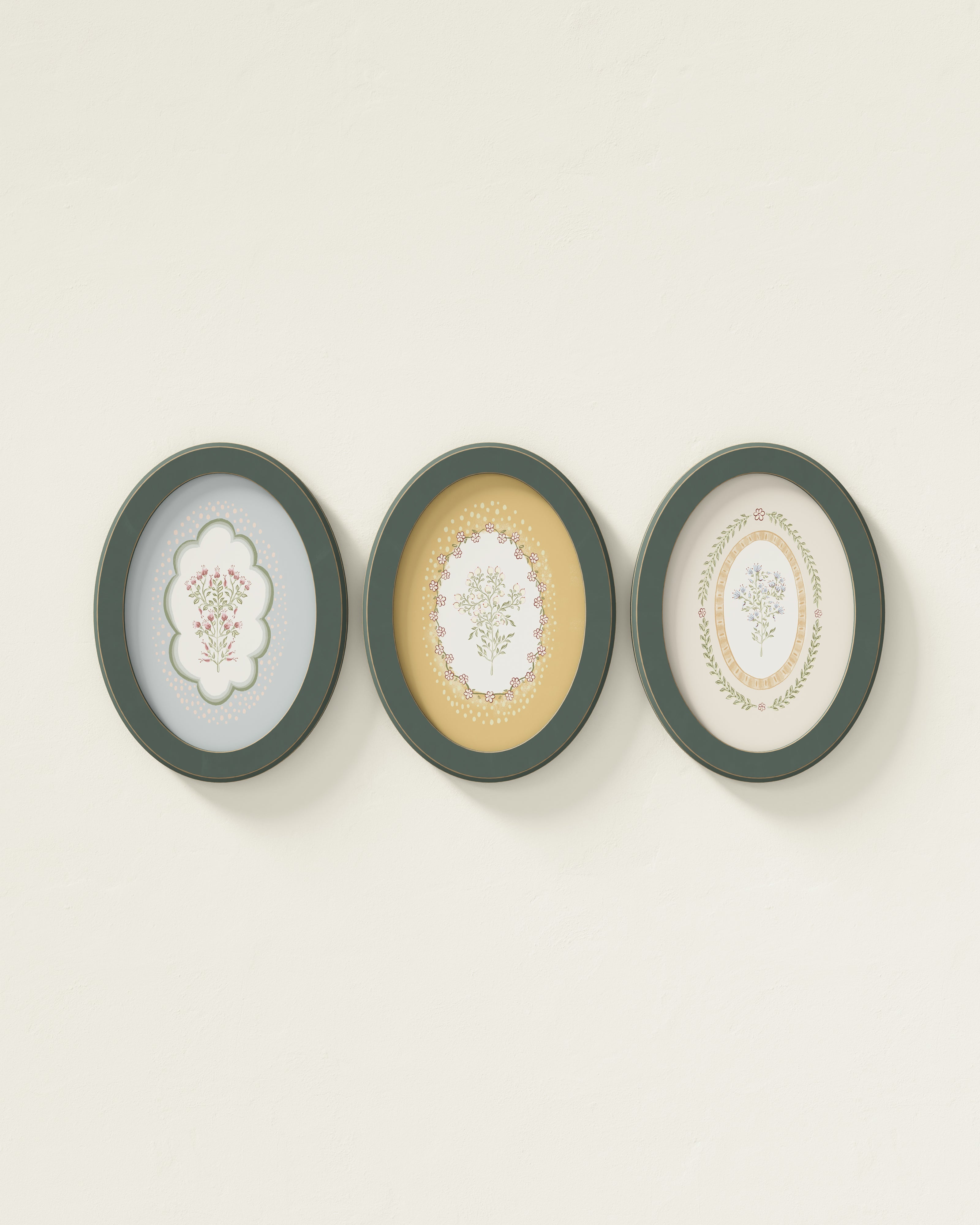 Fall Florals Oval Wall Art Set