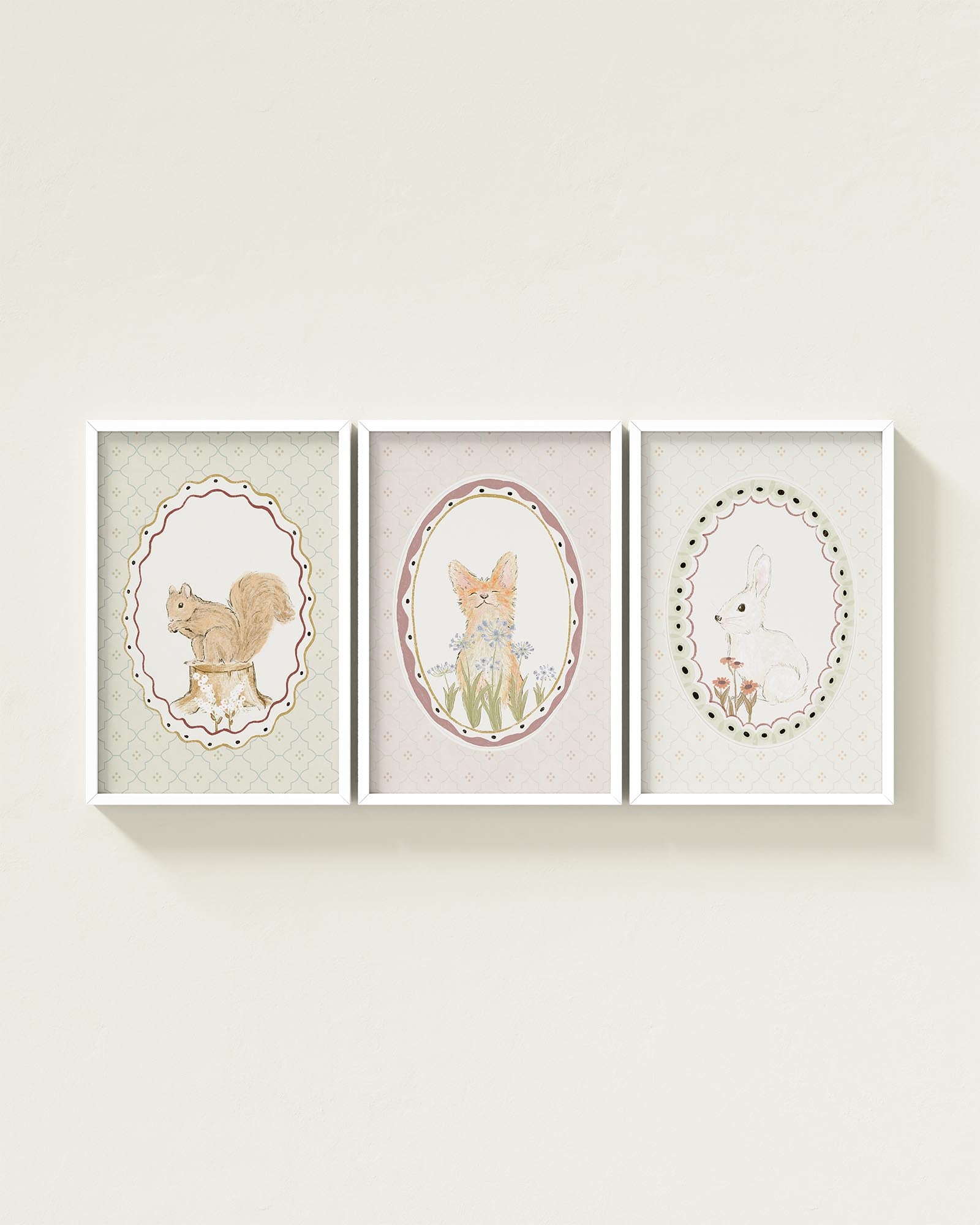 Meadow Friends Framed Wall Art Set