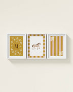 Palomino Horse Personalized Wall Art Set in Mustard