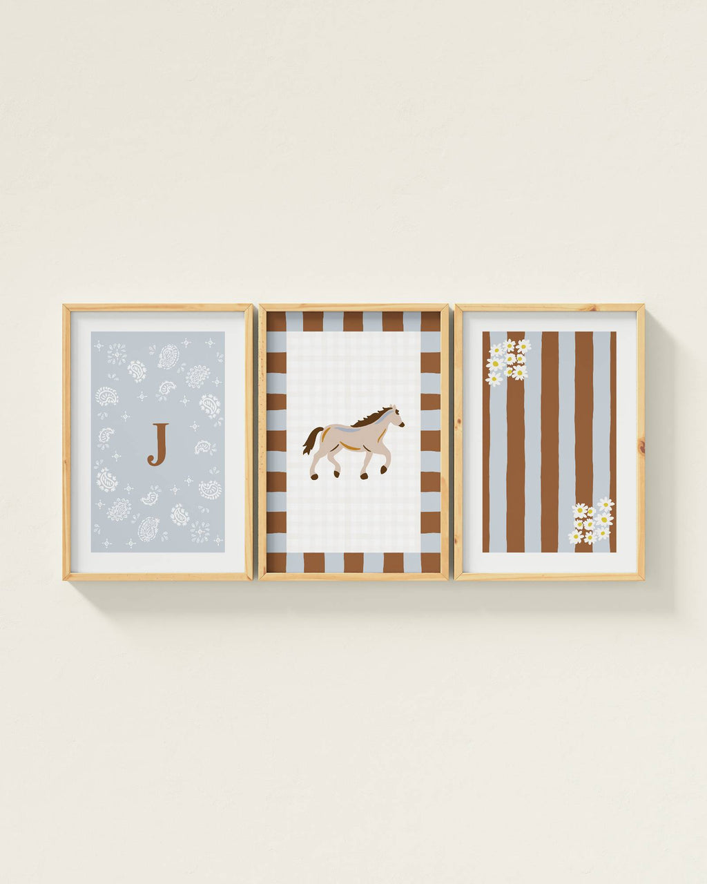 Palomino Horse Personalized Wall Art Set in Dawn
