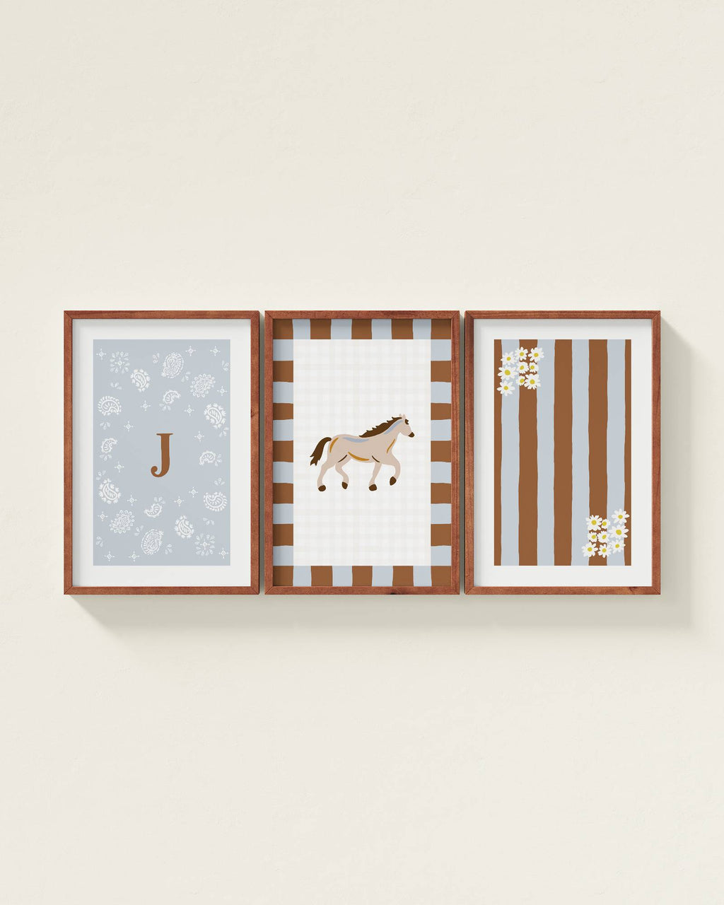 Palomino Horse Personalized Wall Art Set in Dawn