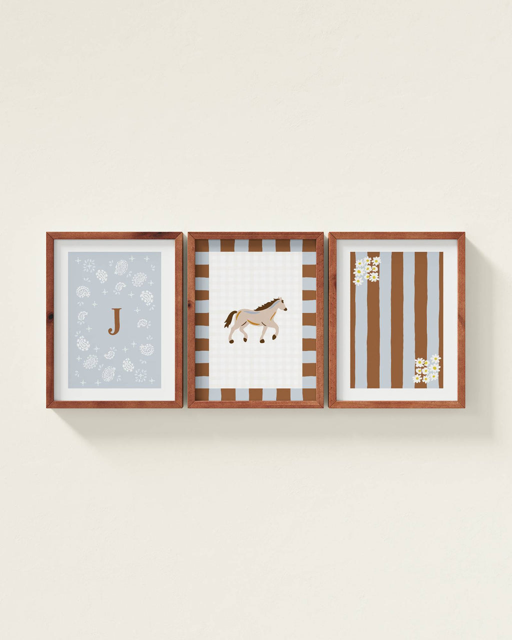Palomino Horse Personalized Wall Art Set in Dawn