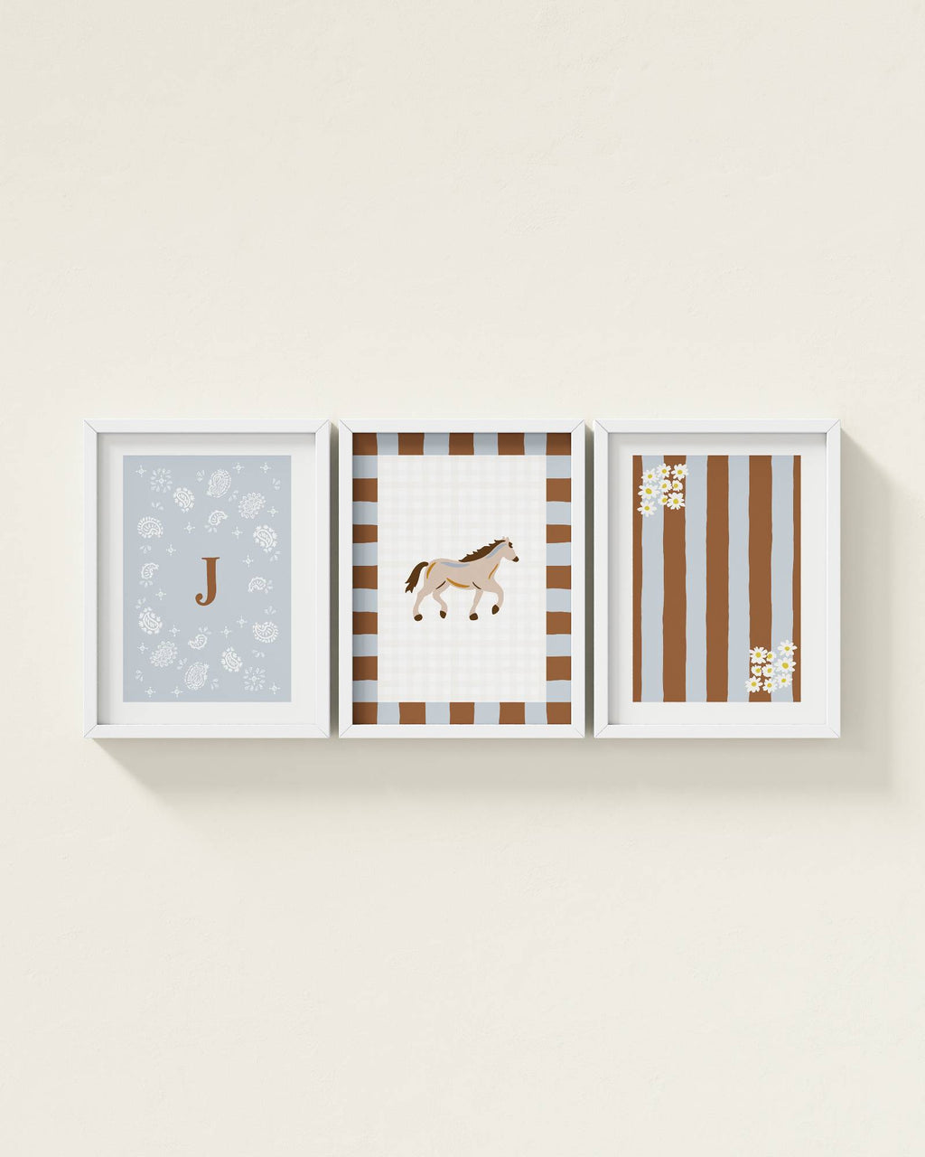 Palomino Horse Personalized Wall Art Set in Dawn