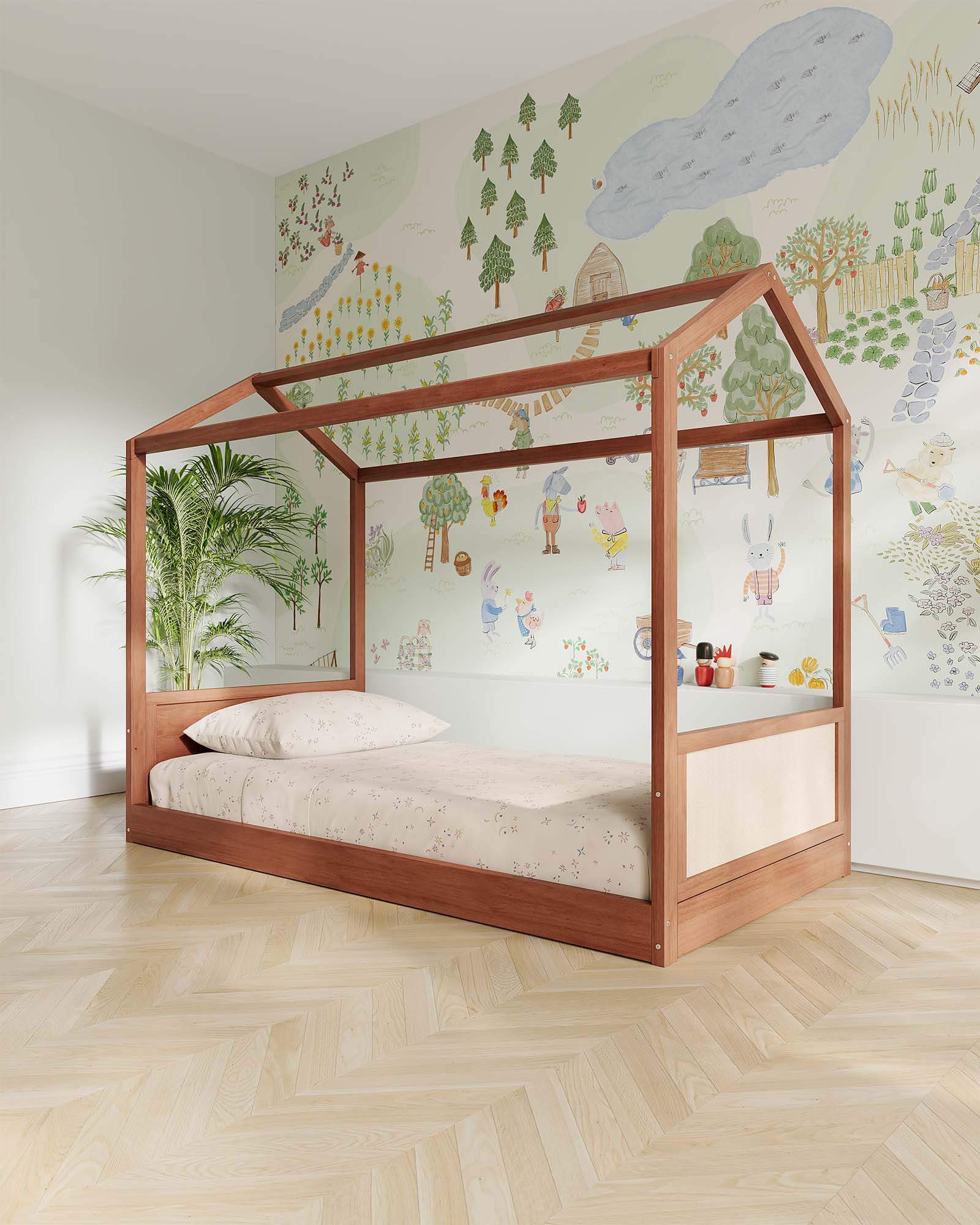 Our House Kids Bed | Convertible Montessori Floor Bed to Twin