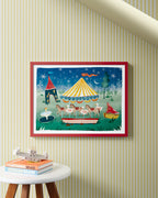 Carousel at Night Framed Wall Art
