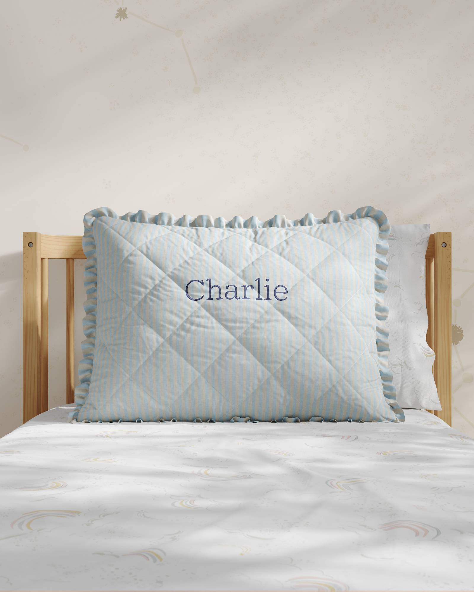 Ruffled Striped Twin Sham