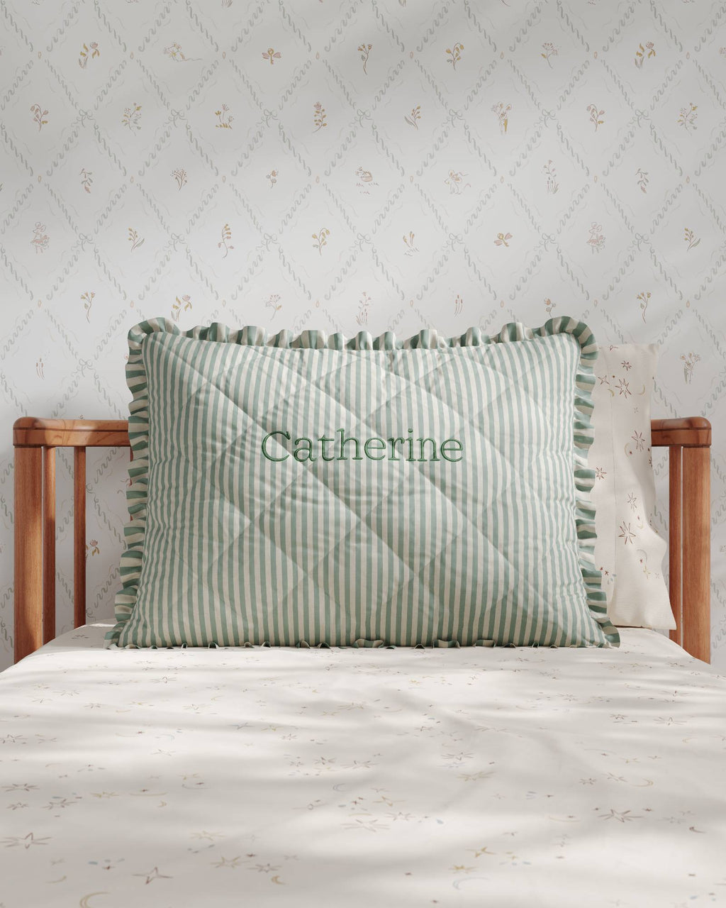 Ruffled Striped Twin Sham
