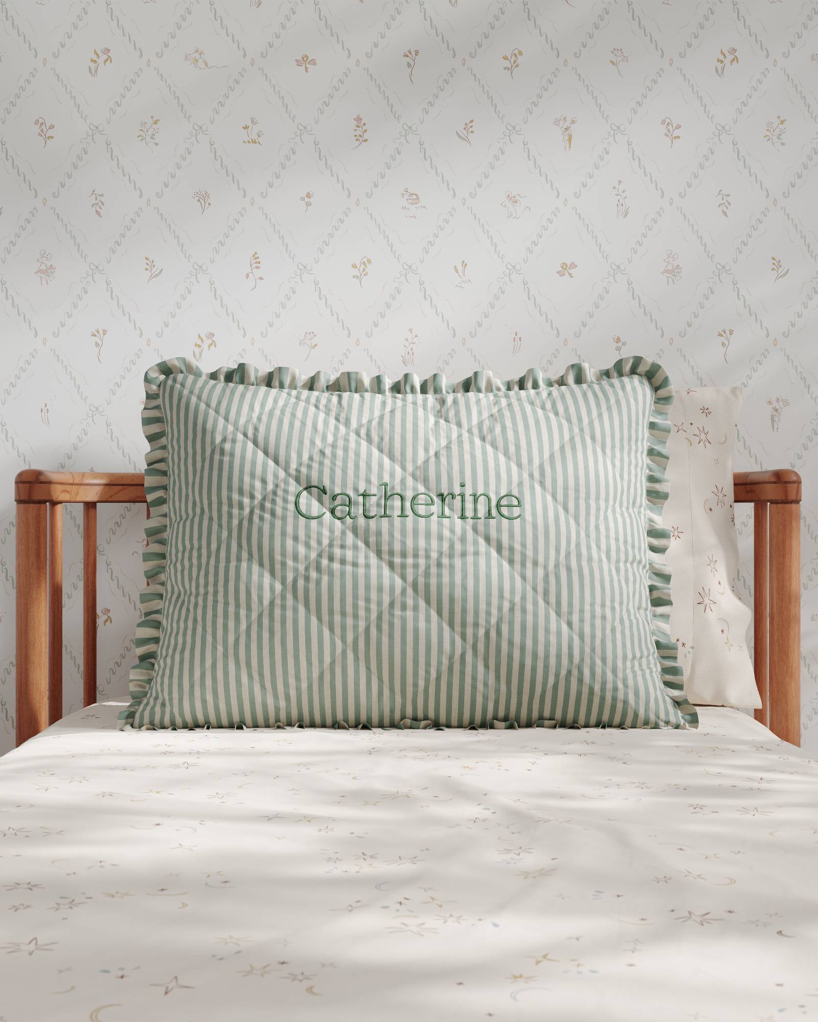 Ruffled Striped Twin Sham