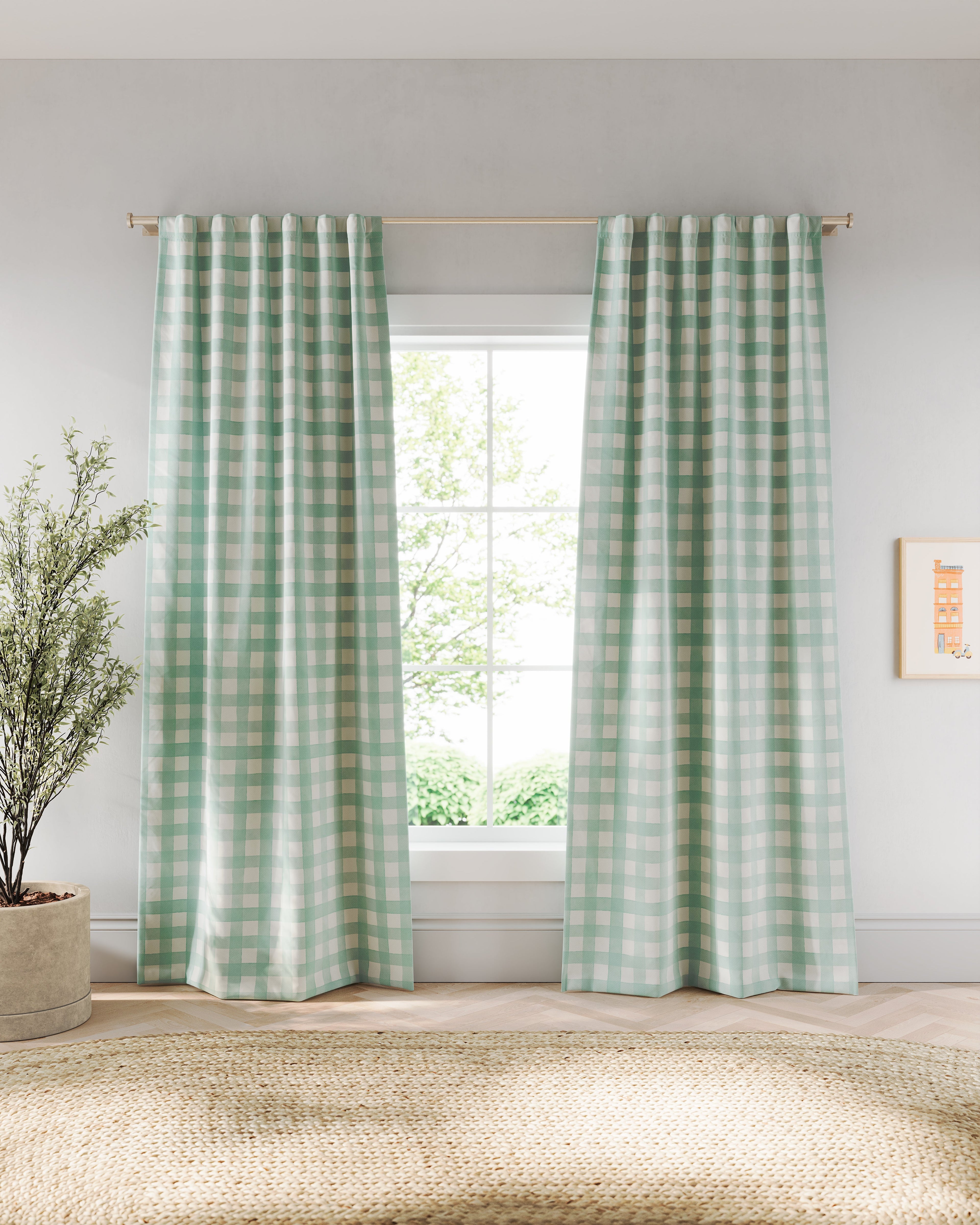 Gingham Blackout Curtain
