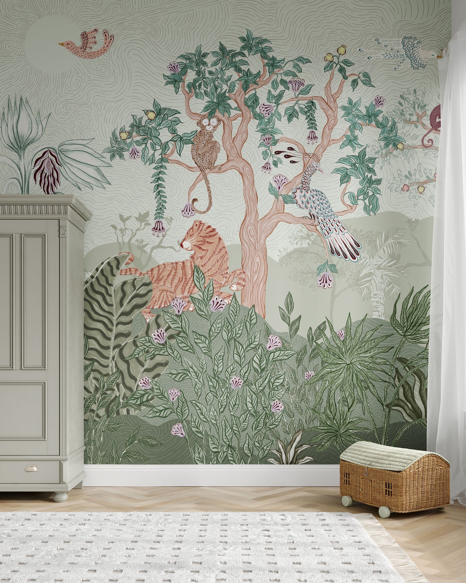 Lively Menagerie Wall Mural