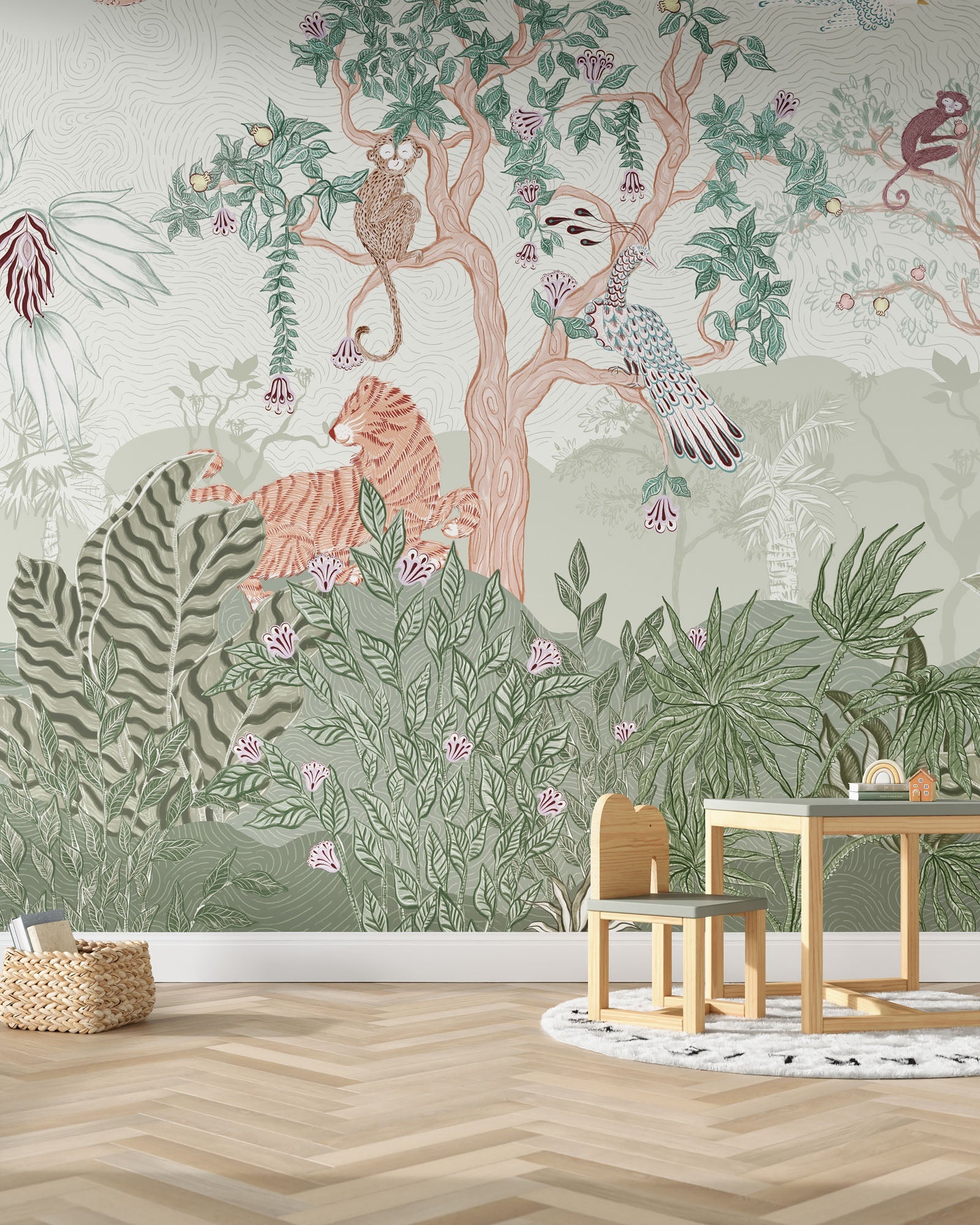 Lively Menagerie Wall Mural