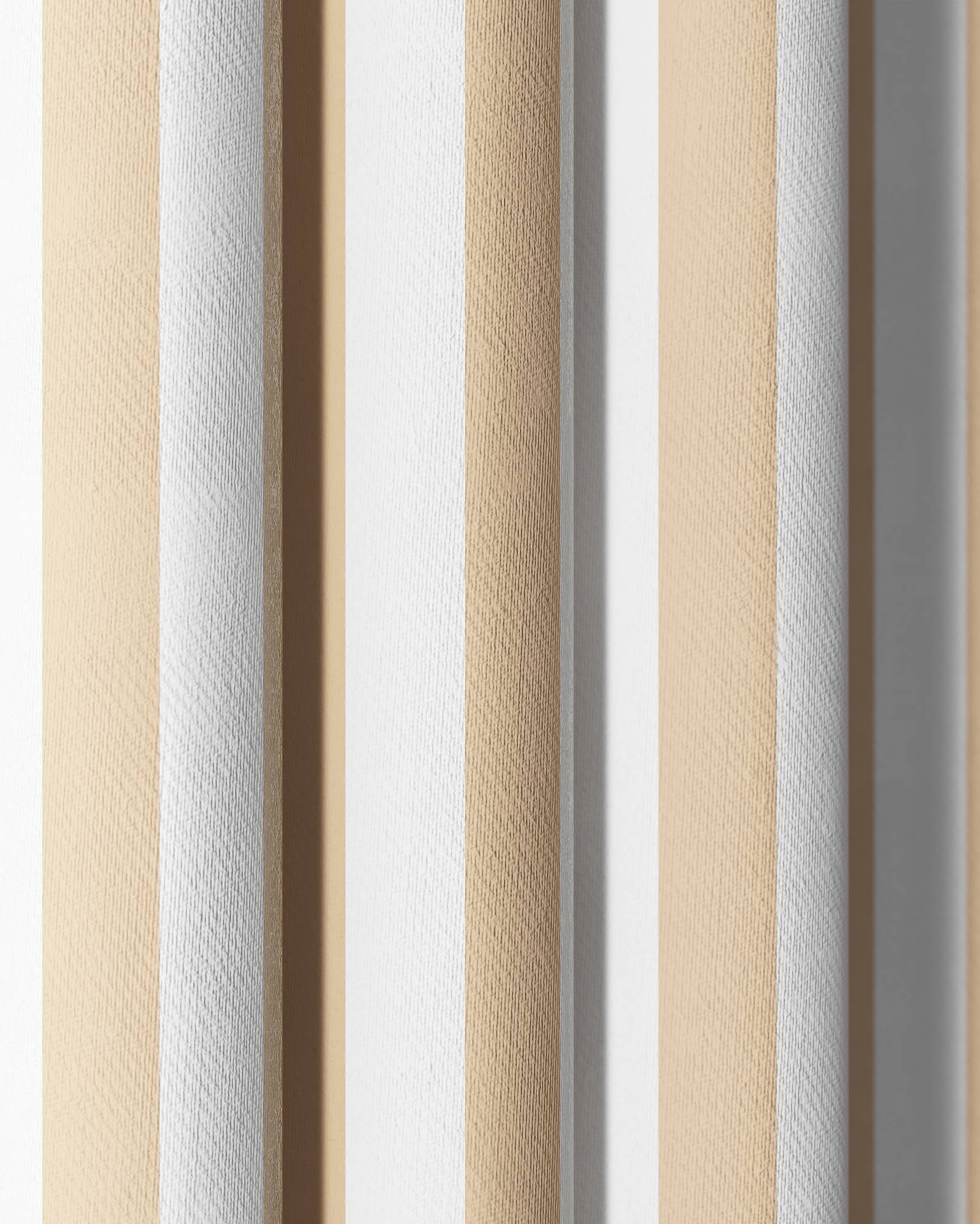 Striped Ruffle Blackout Curtain