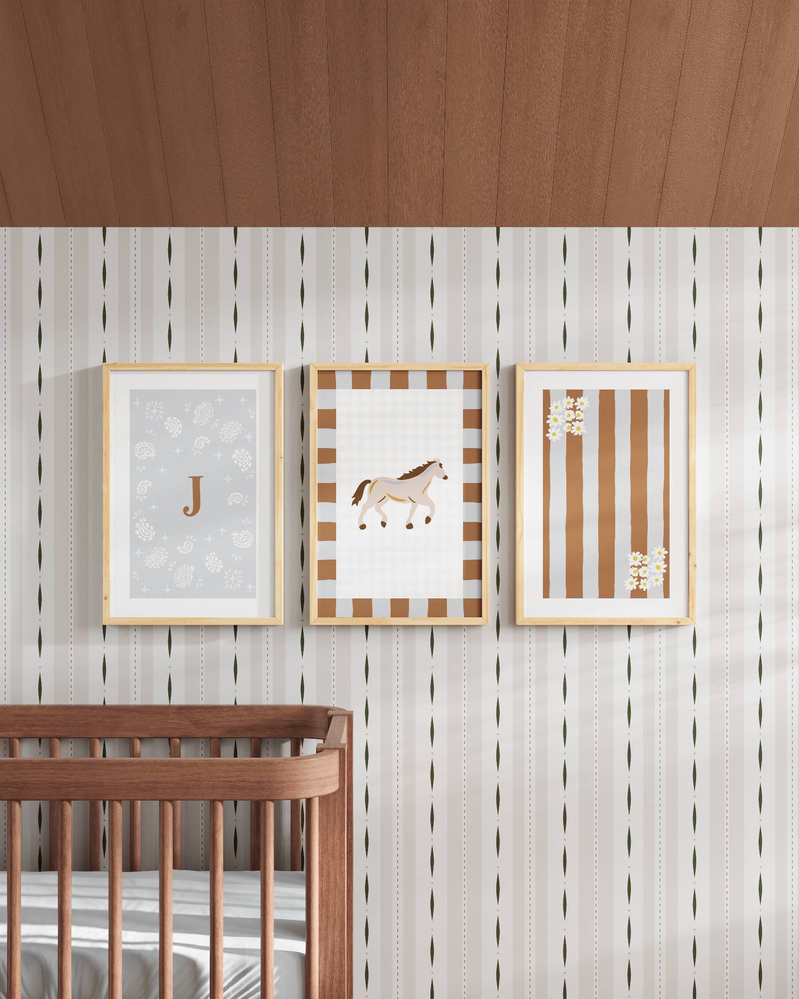 Palomino Horse Personalized Wall Art Set in Dawn