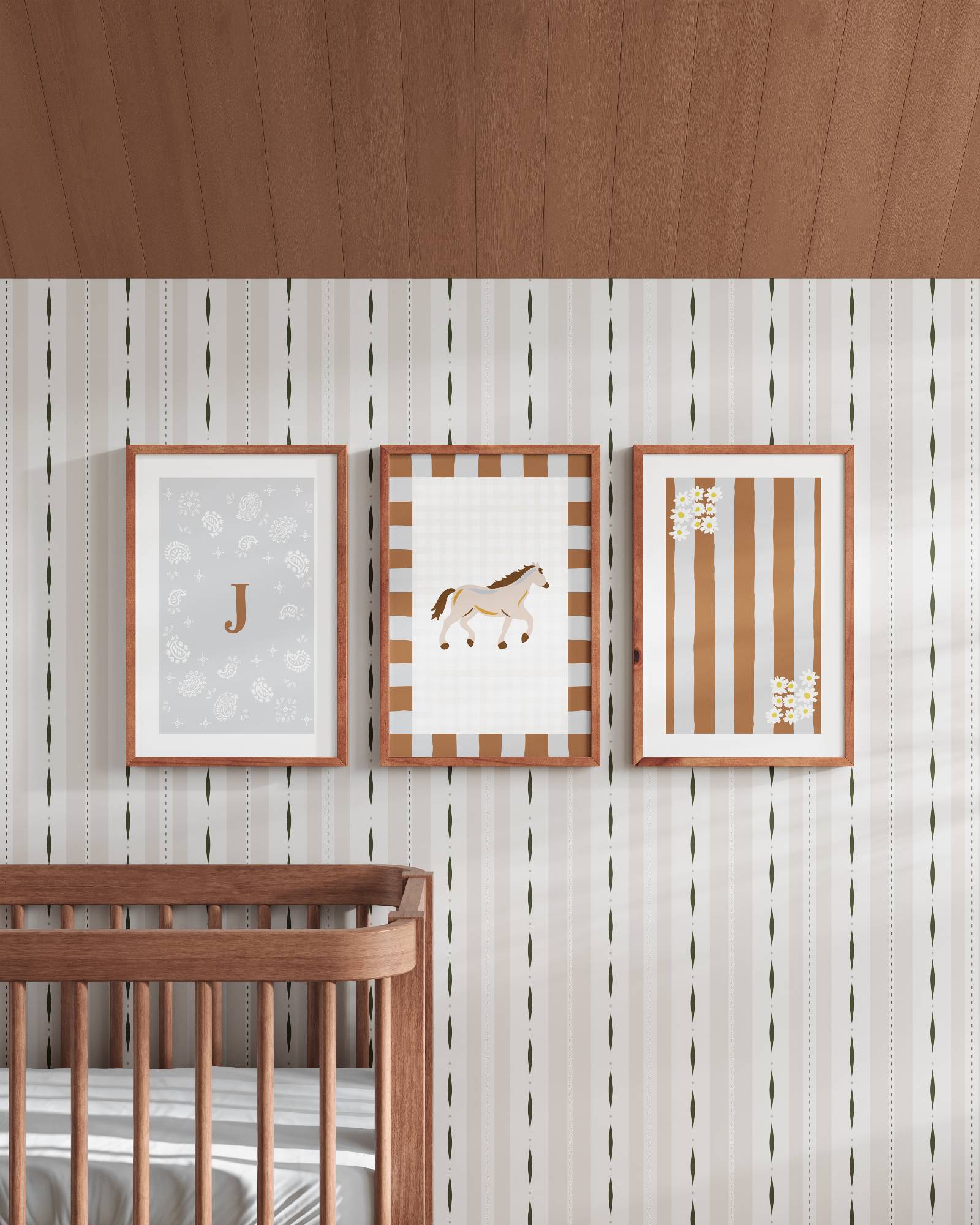 Palomino Horse Personalized Wall Art Set in Dawn