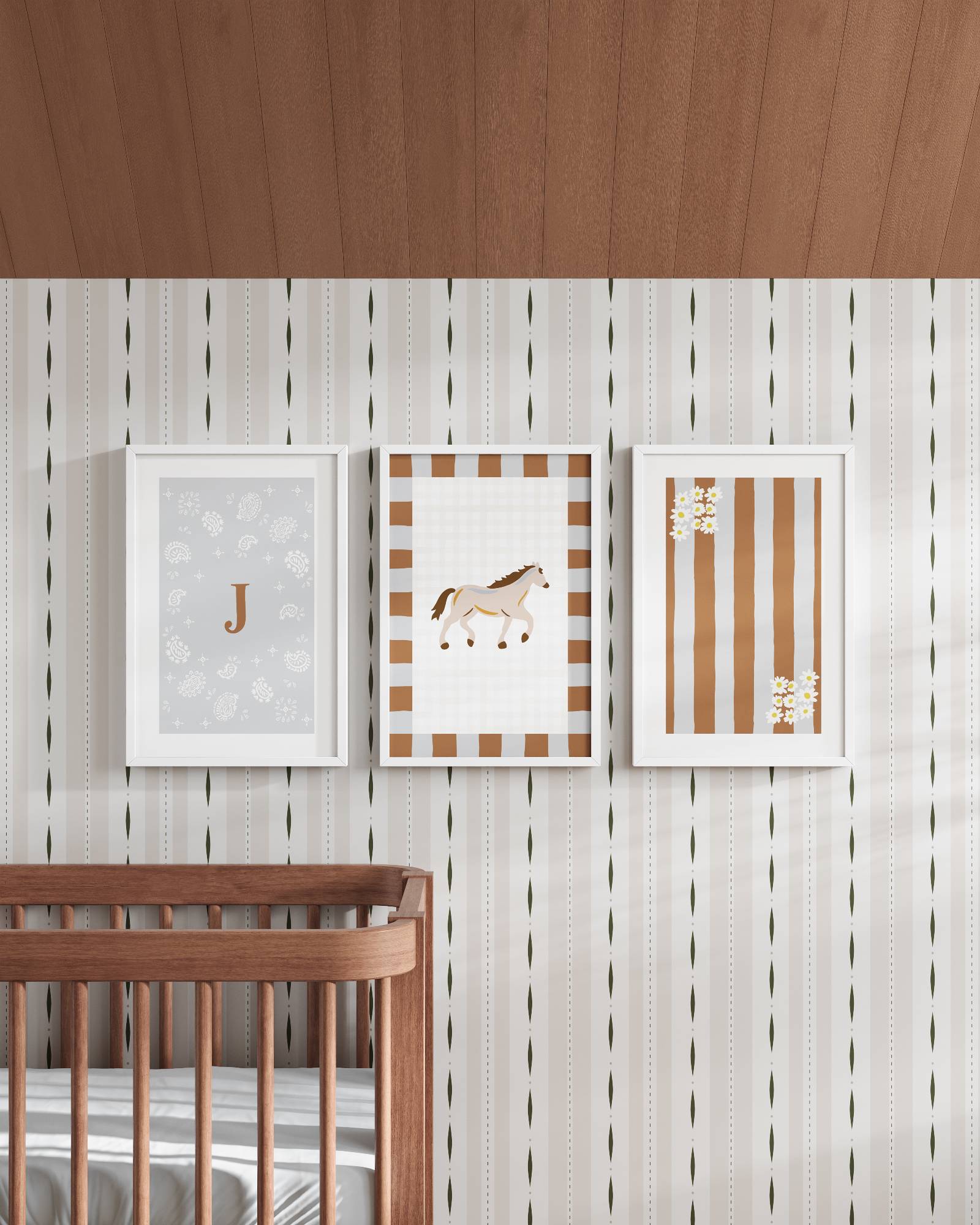 Palomino Horse Personalized Wall Art Set in Dawn